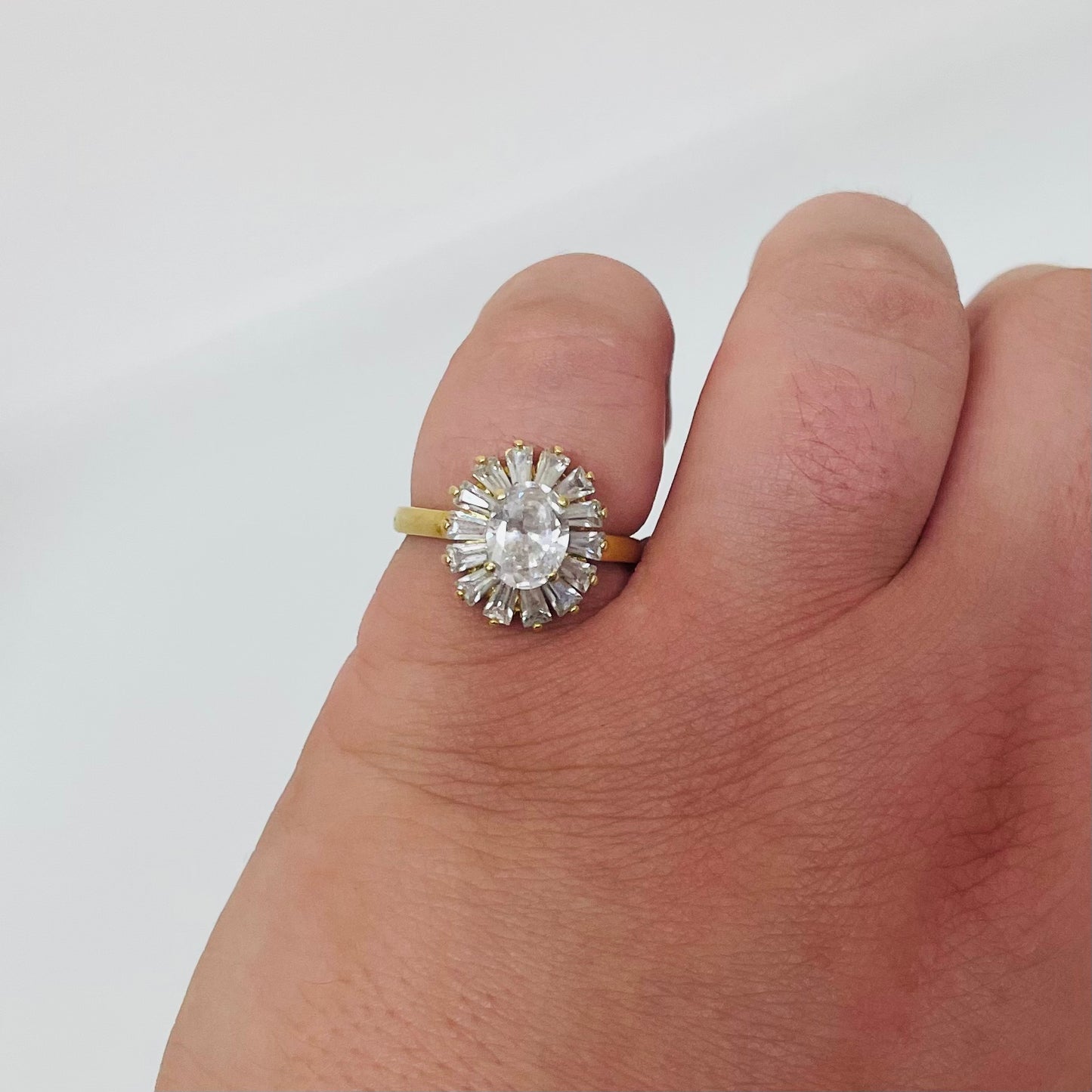 Bagues Marguerite Or Jaune 18K Taille-53