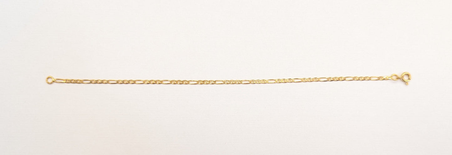 Bracelet Maille Figaro Or Jaune 18K 2.06 Grs