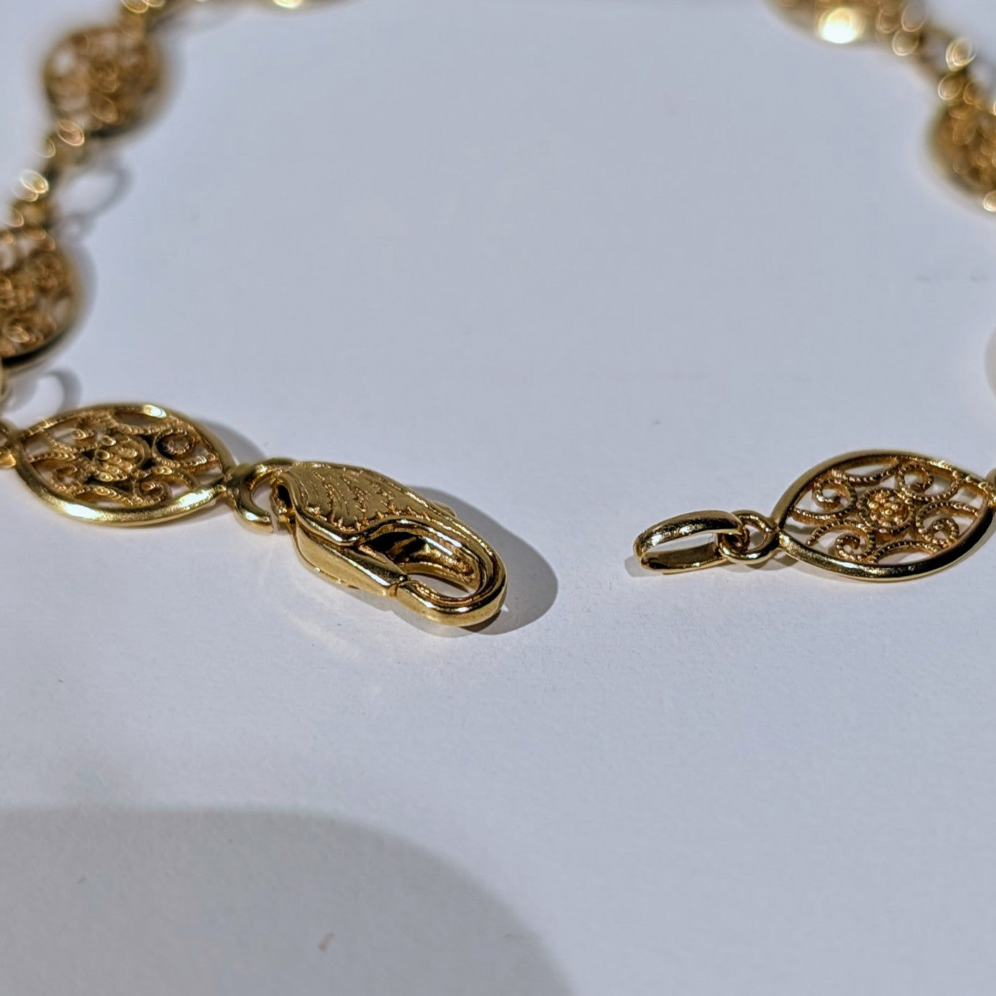 Bracelet Or Jaune Maille Filigrane