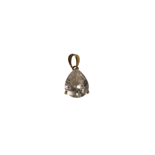 Pendentif Solitaire en Or Jaune 18K avec Zirconium - 1.16 Grs