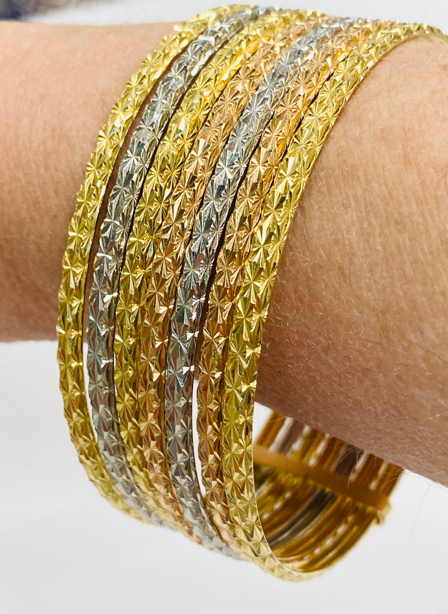 Bracelet Semainier Jonc Or 18K Tricolore