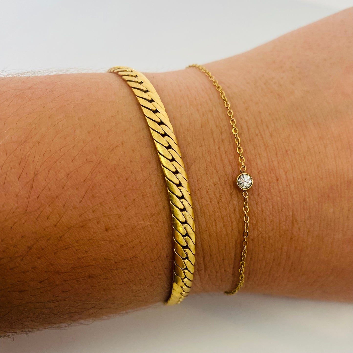 Bracelet or maille anglaise