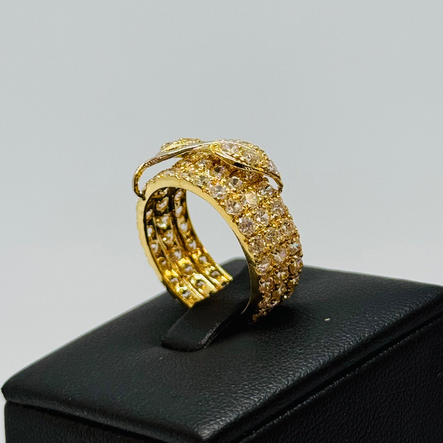Bague Jonc Or Jaune 18K avec Oxyde de Zirconium