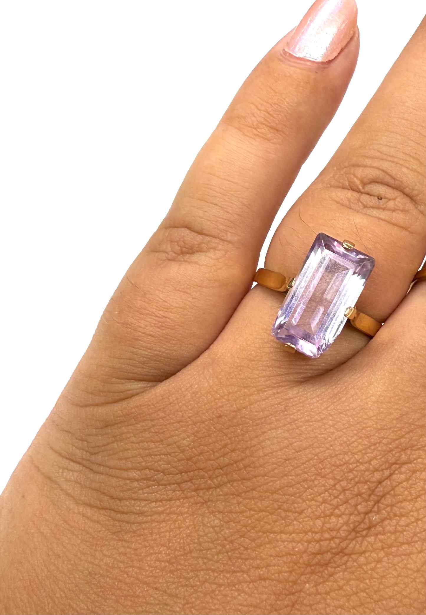 Bague en Or Jaune 18K et Améthyste T.52