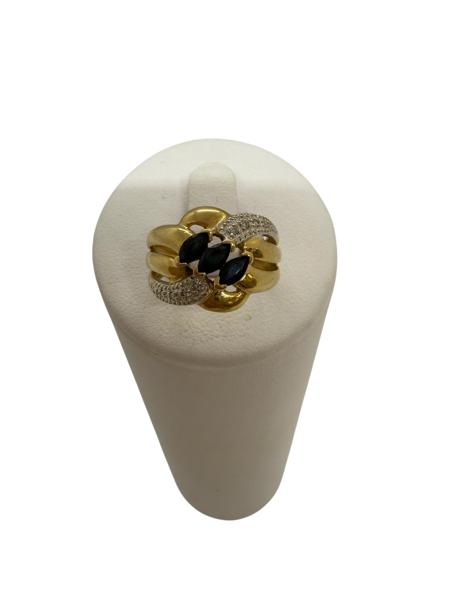 Bague en Or Jaune et Blanc 18K Taille-49