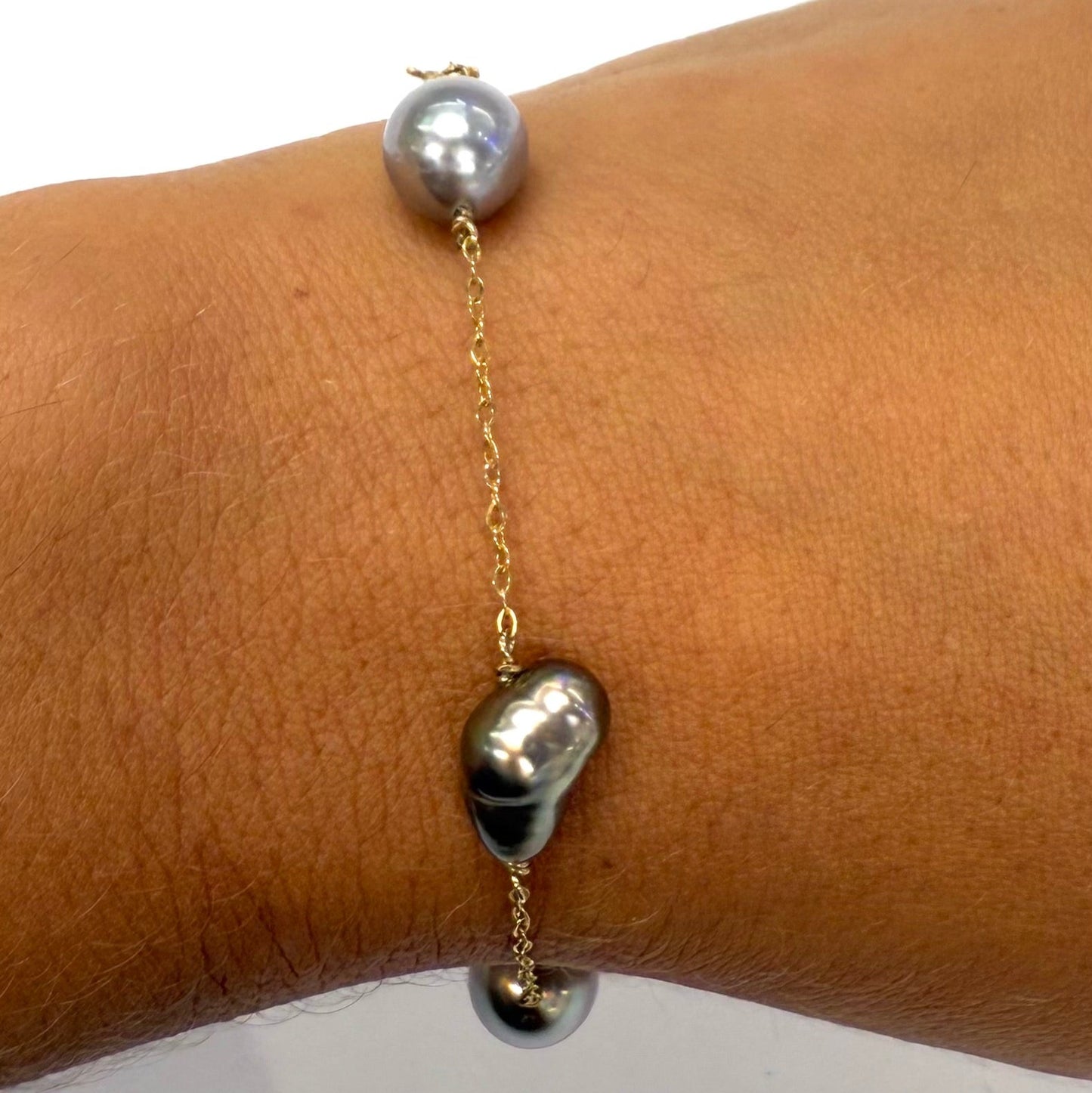 Bracelet Perle de Tahiti Or Jaune 18k 5.29 Grs