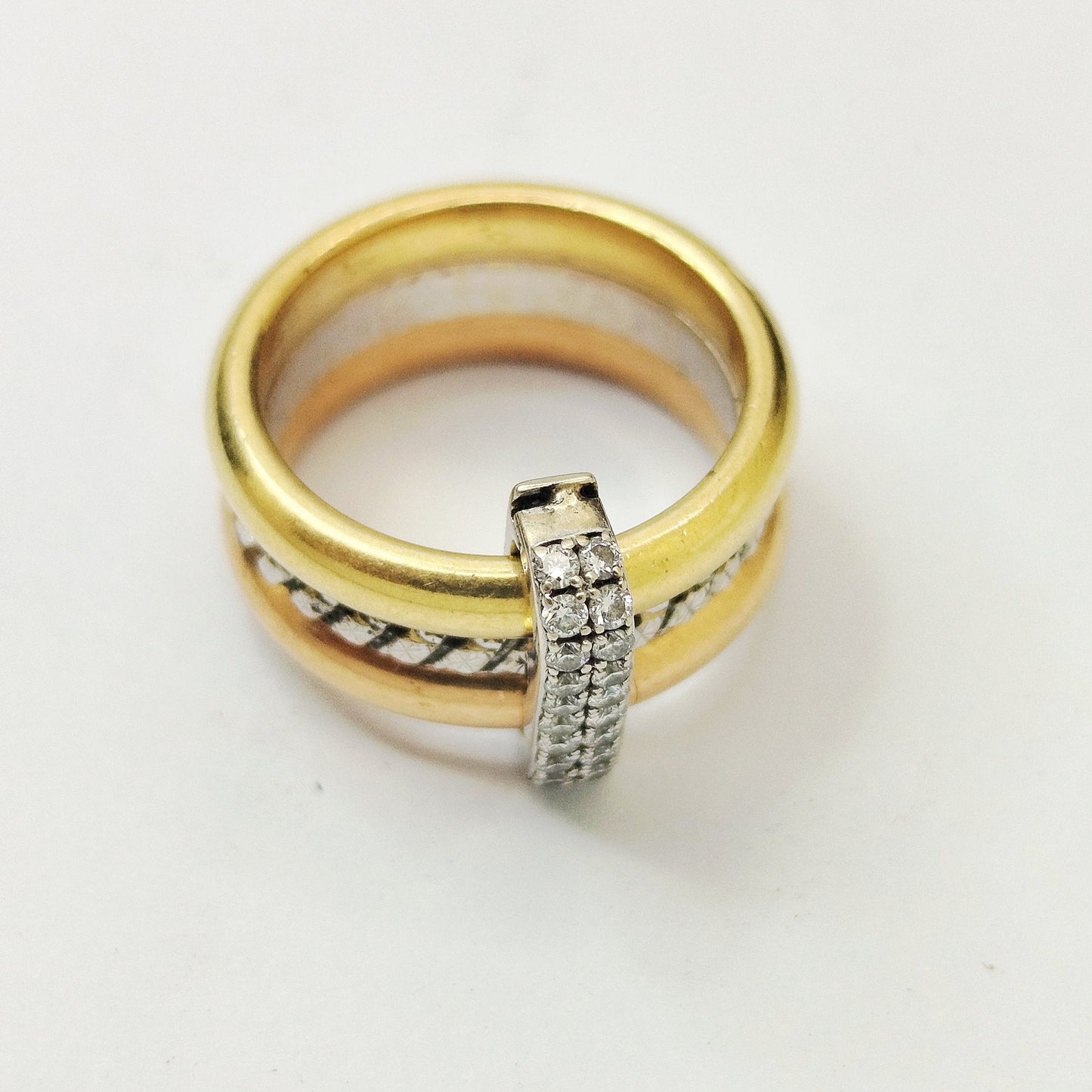 Bague Ancienne en Or 18K avec Diamants 11.01 Grs - Taille 47