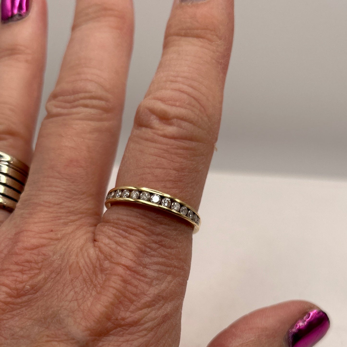 Demi Tour Or Jaune 18K avec Diamants T.60