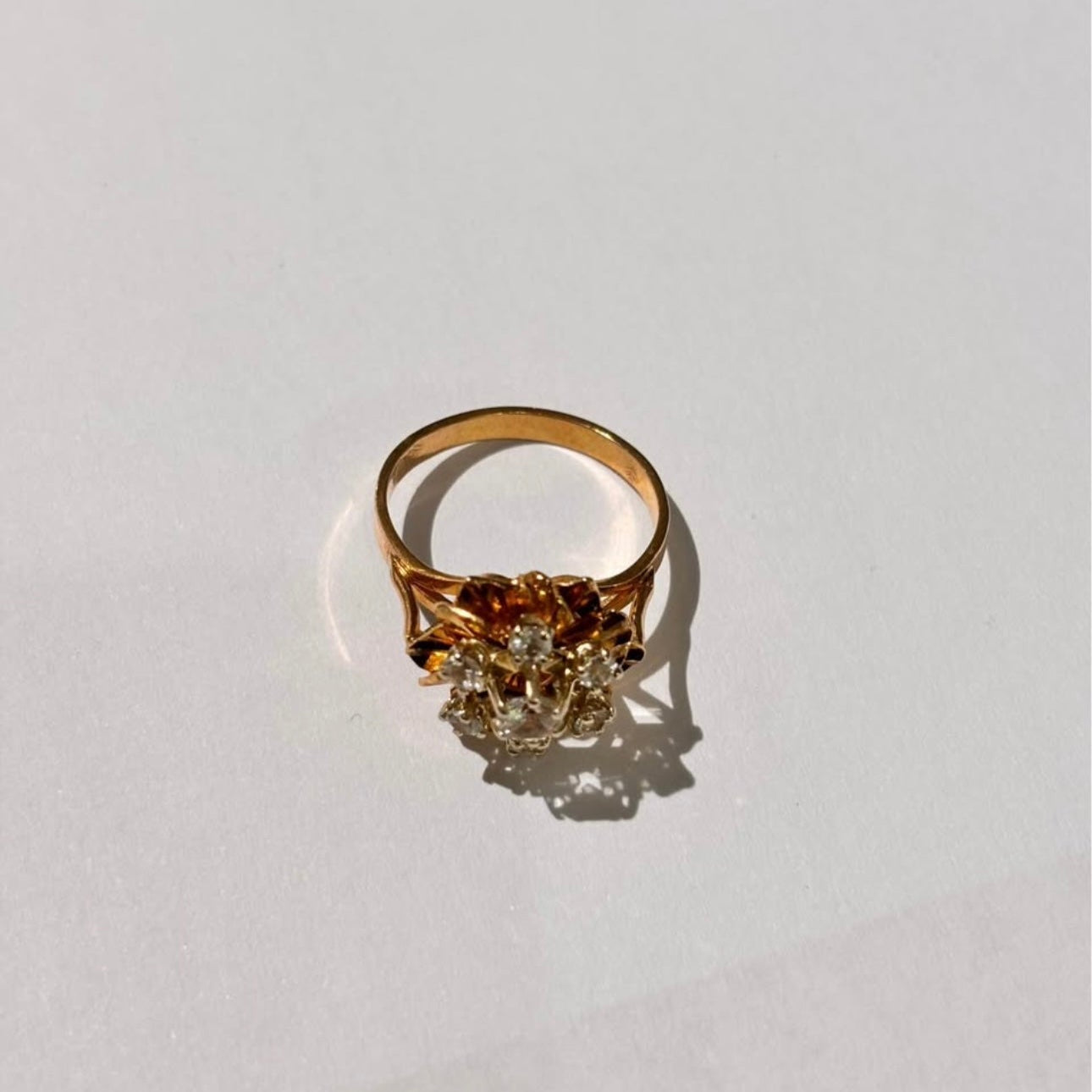 Bague Chou en Or Jaune avec Oxyde de Zirconium - T 54