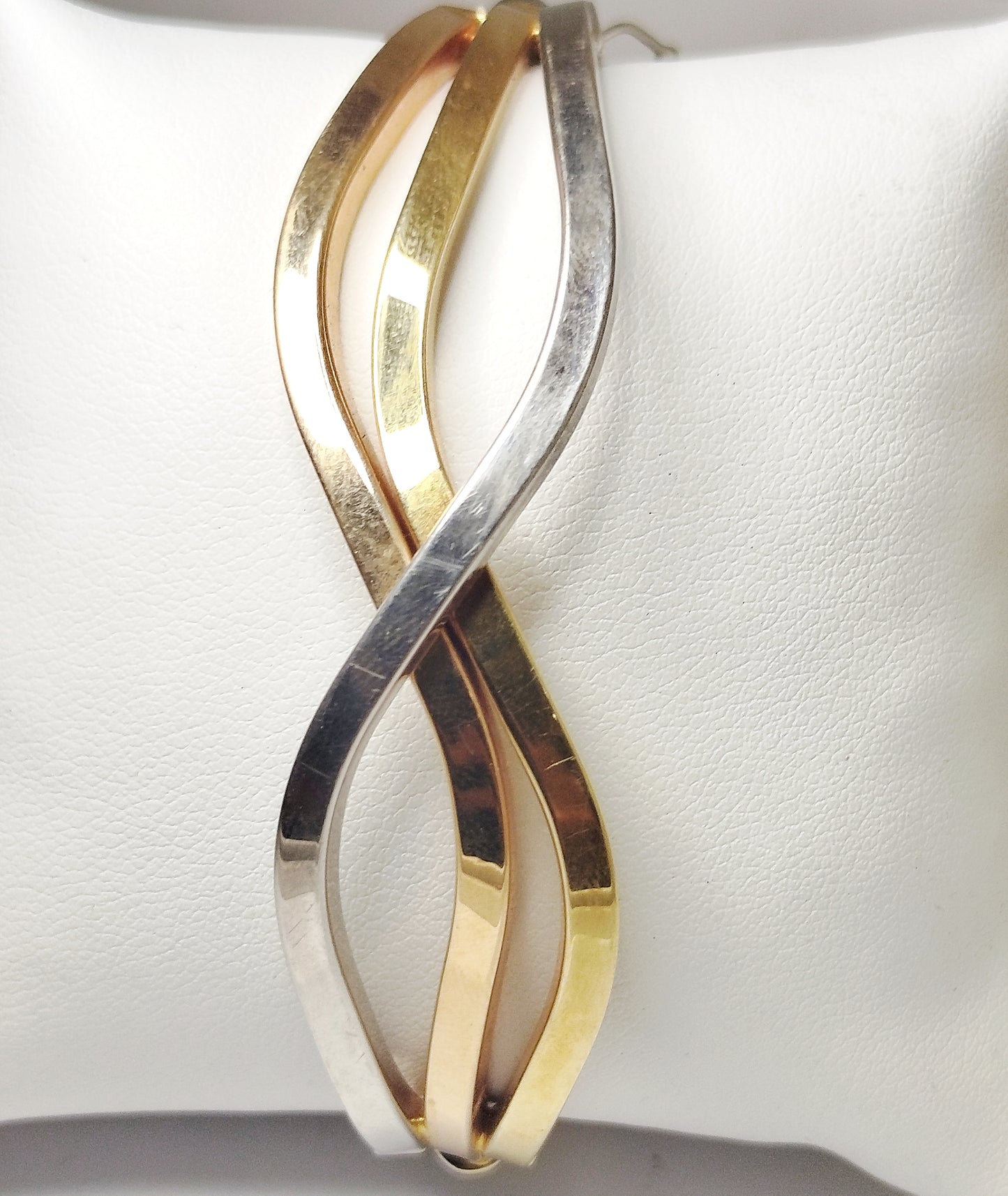 Bracelet Jonc Or Jaune et Blanc 18K 10.85 Grs