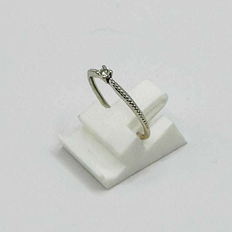 Bague Solitaire en Or Blanc 18K Taille-50