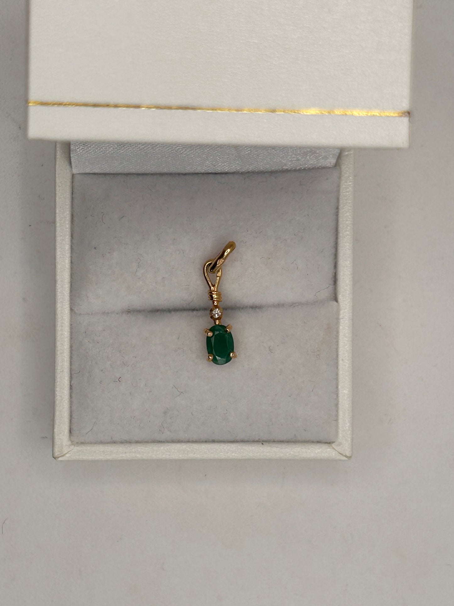 Parure Pendentif et Boucles d'Oreilles Or 18K Diamants et Émeraude
