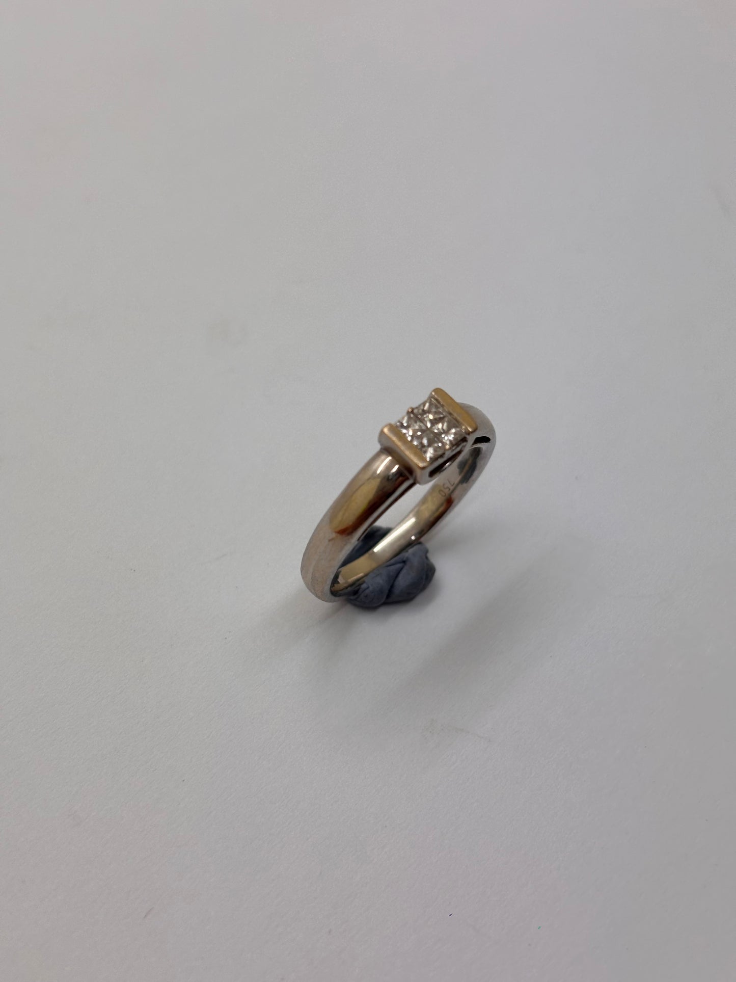 Solitaire en or blanc 18K Taille-50