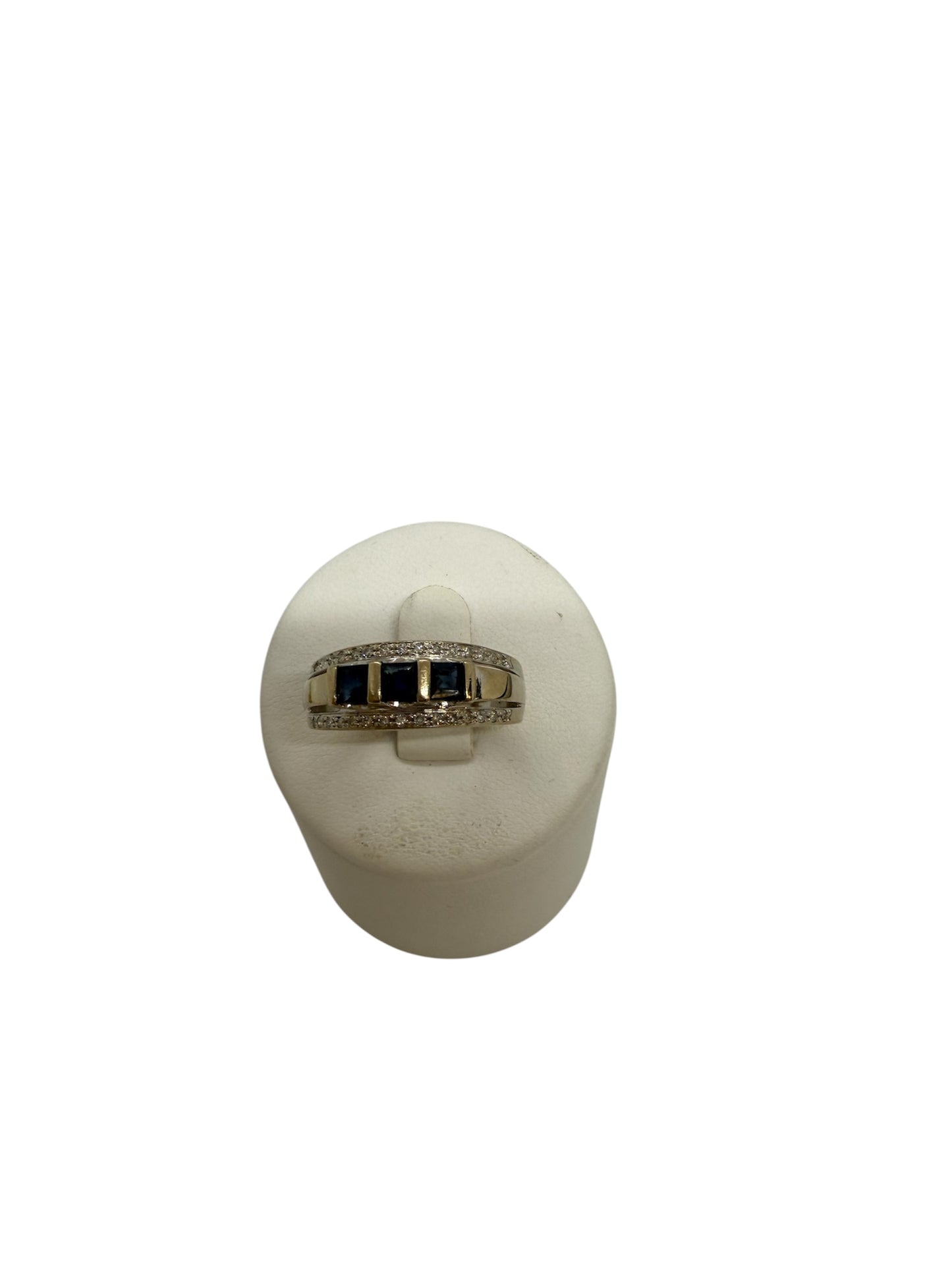 Bague demi tour en or blanc 18K Taille-56