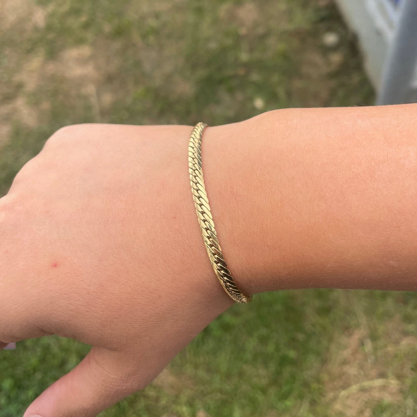 Bracelet Maillon Palmier Or Jaune 18K 5.60 Grs