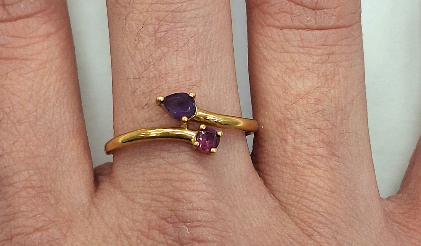Bague Or Jaune 18 Carats avec Améthyste Naturelle
