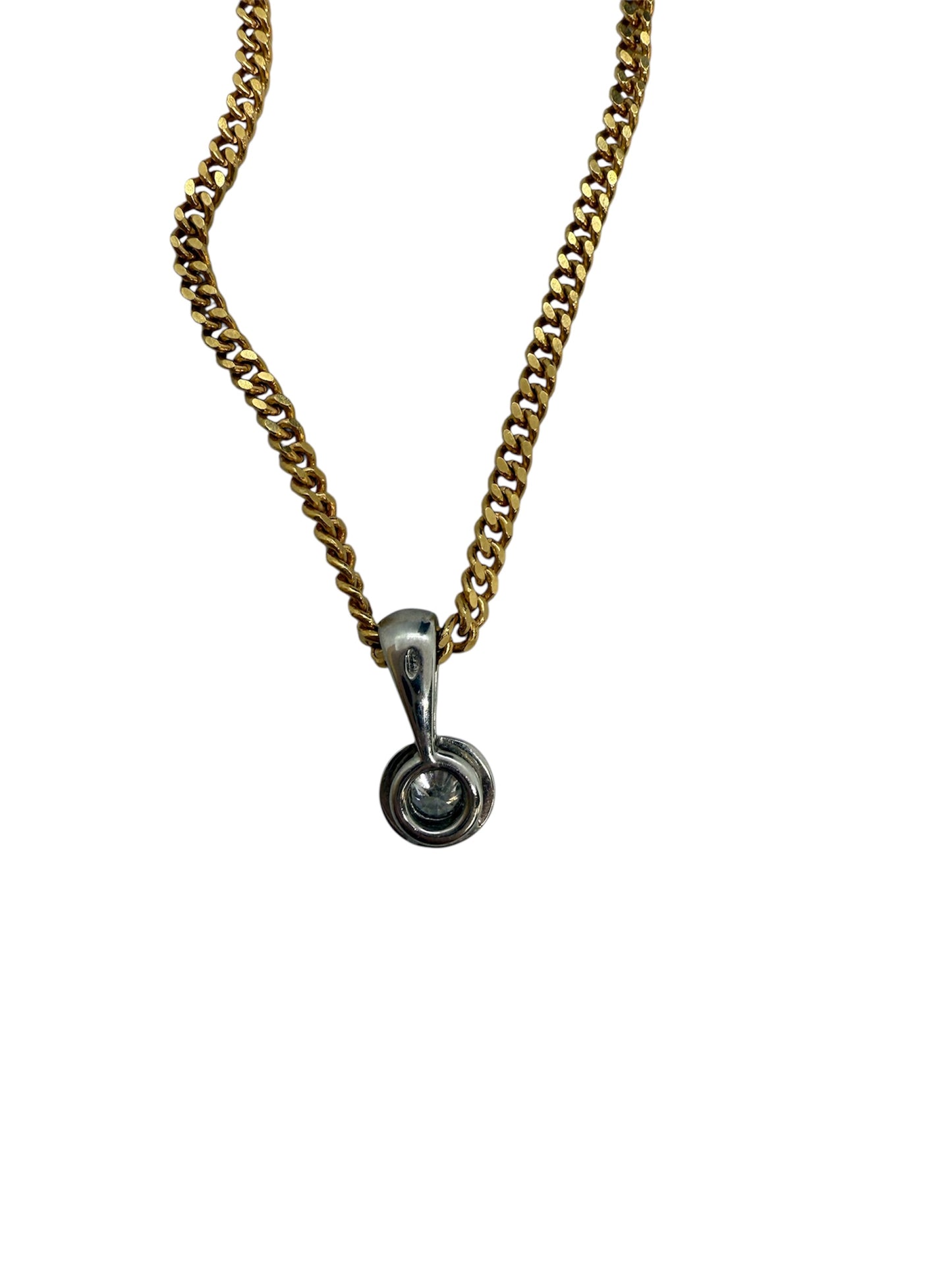 Pendentif solitaire en or blanc 18K 0.98 Grs