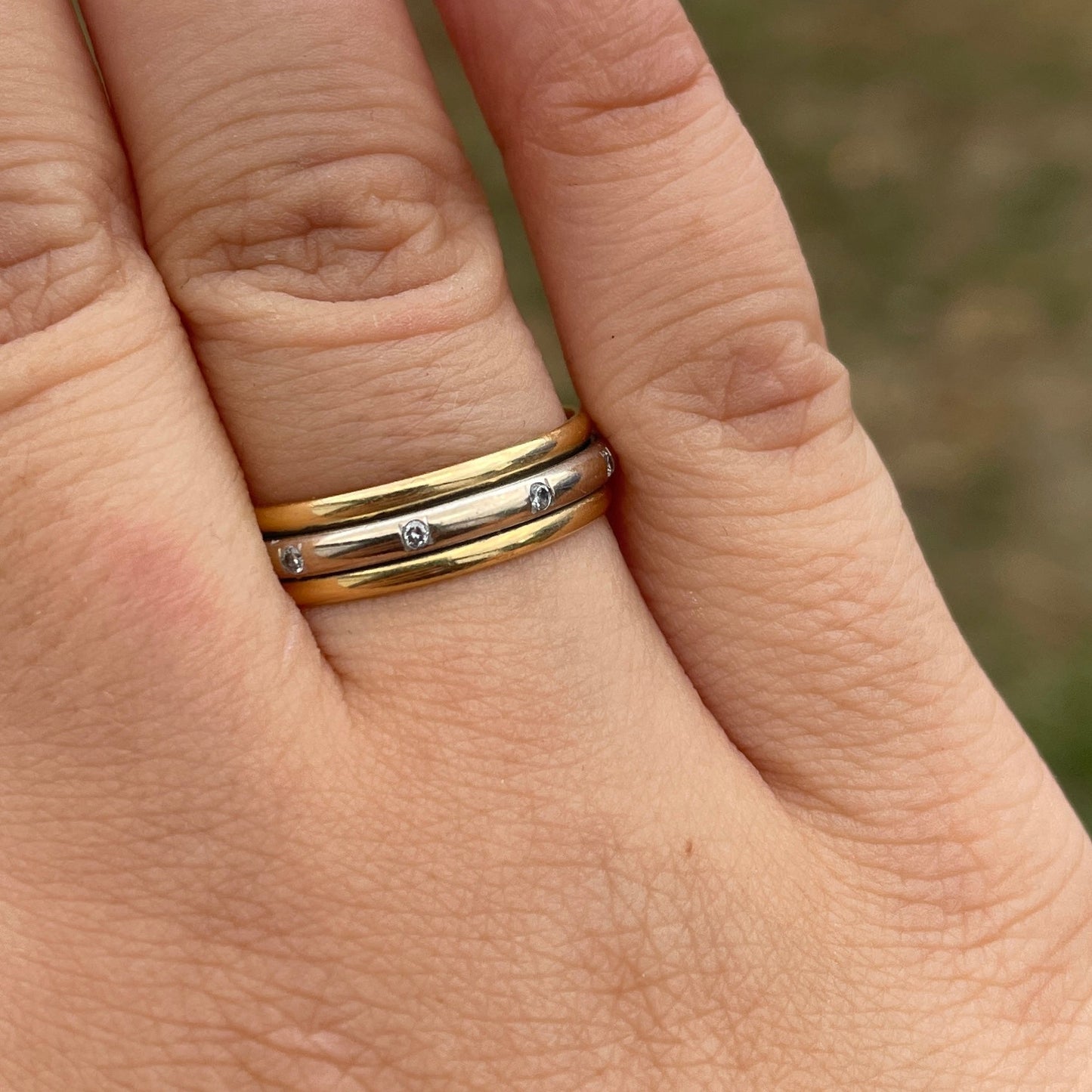 Bague Alliance Or Jaune et Blanc 18K Taille-51