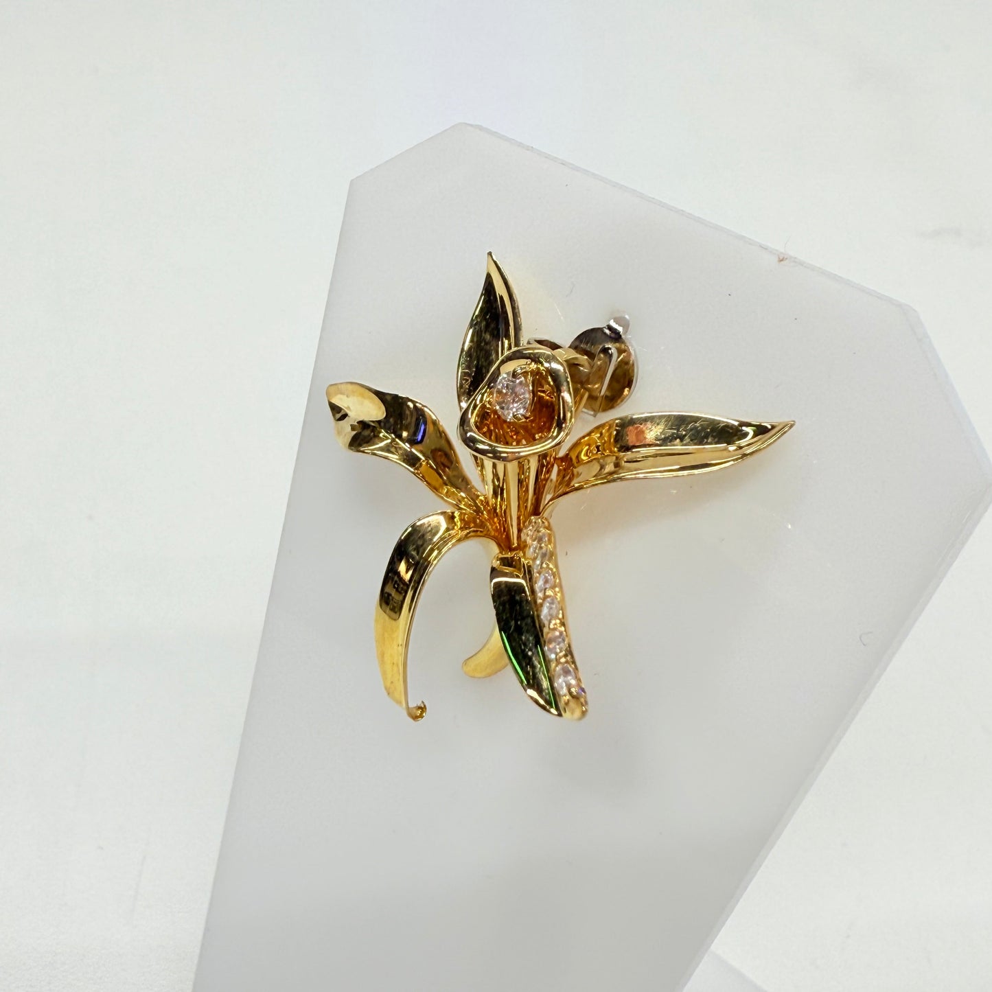 Pendentif Fleur de Vanille en Or Jaune 18k 5.23 Grs