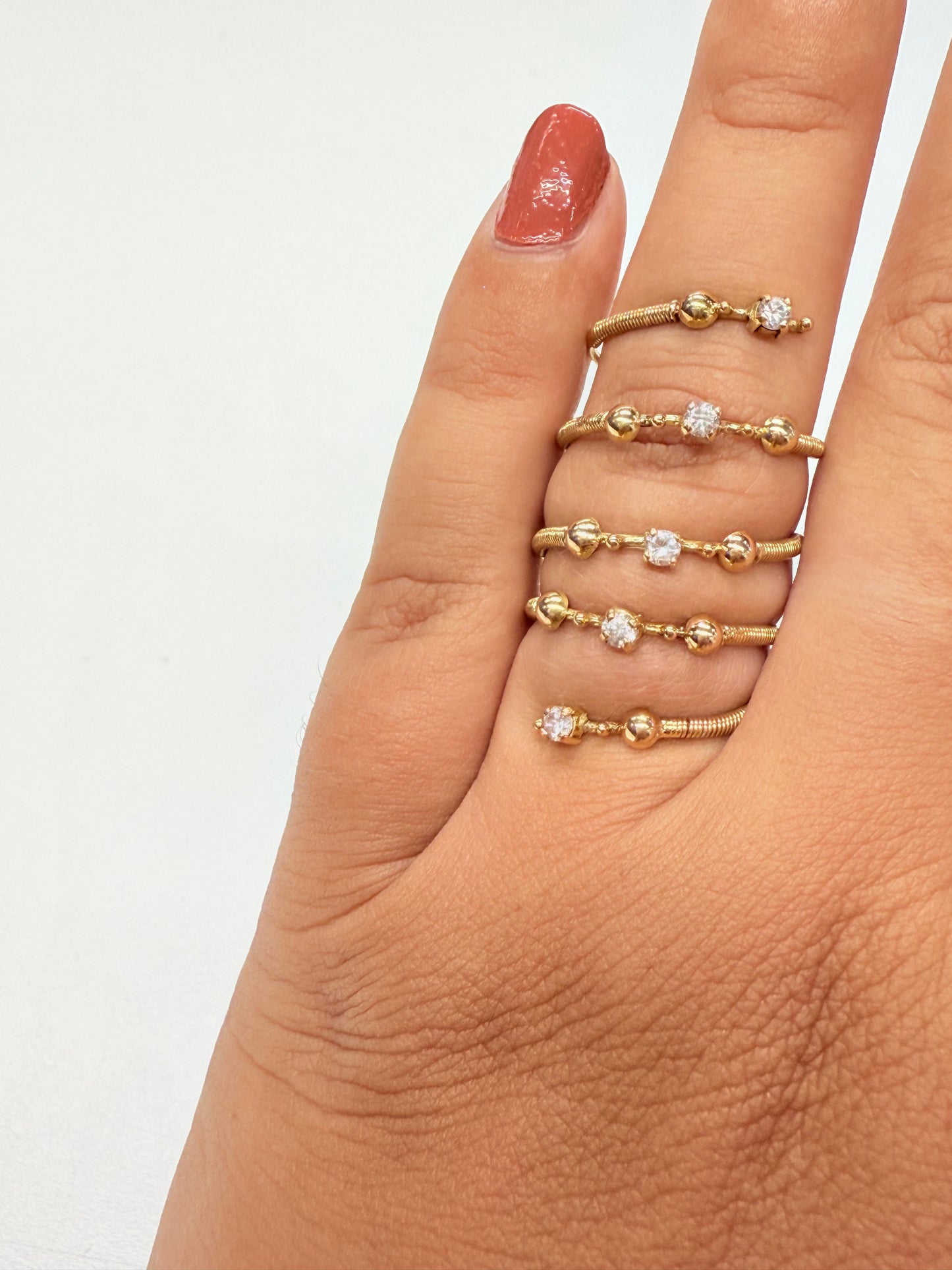 Bague en Or Jaune 18K avec Zirconiums T.54