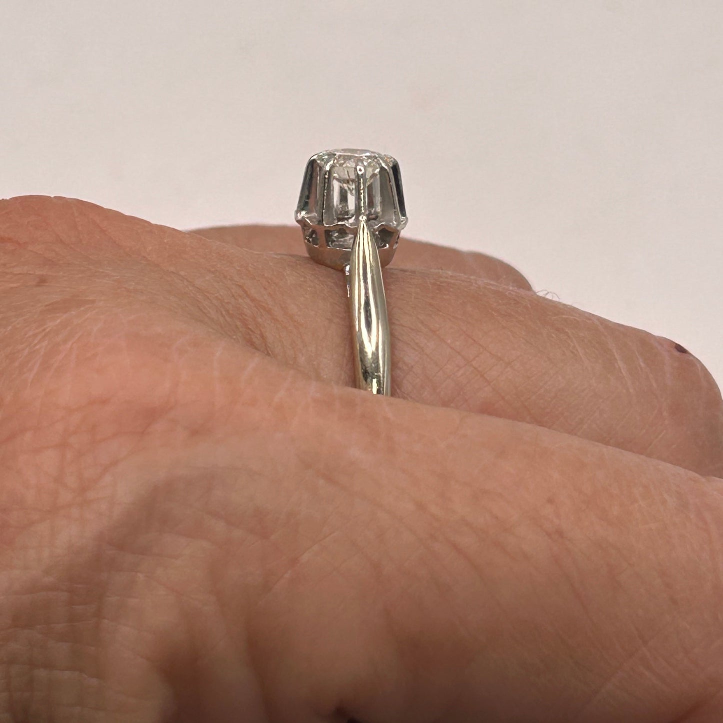 Bague Solitaire Or Blanc 18K Taille-61