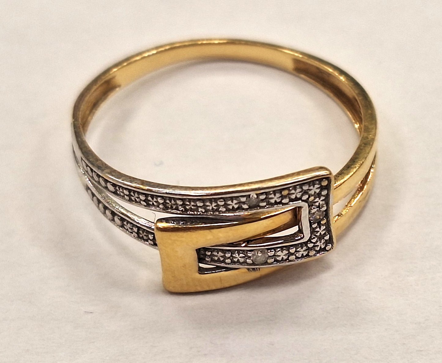 Bagues Alliance Or Jaune et Blanc 18 Carats avec Diamants