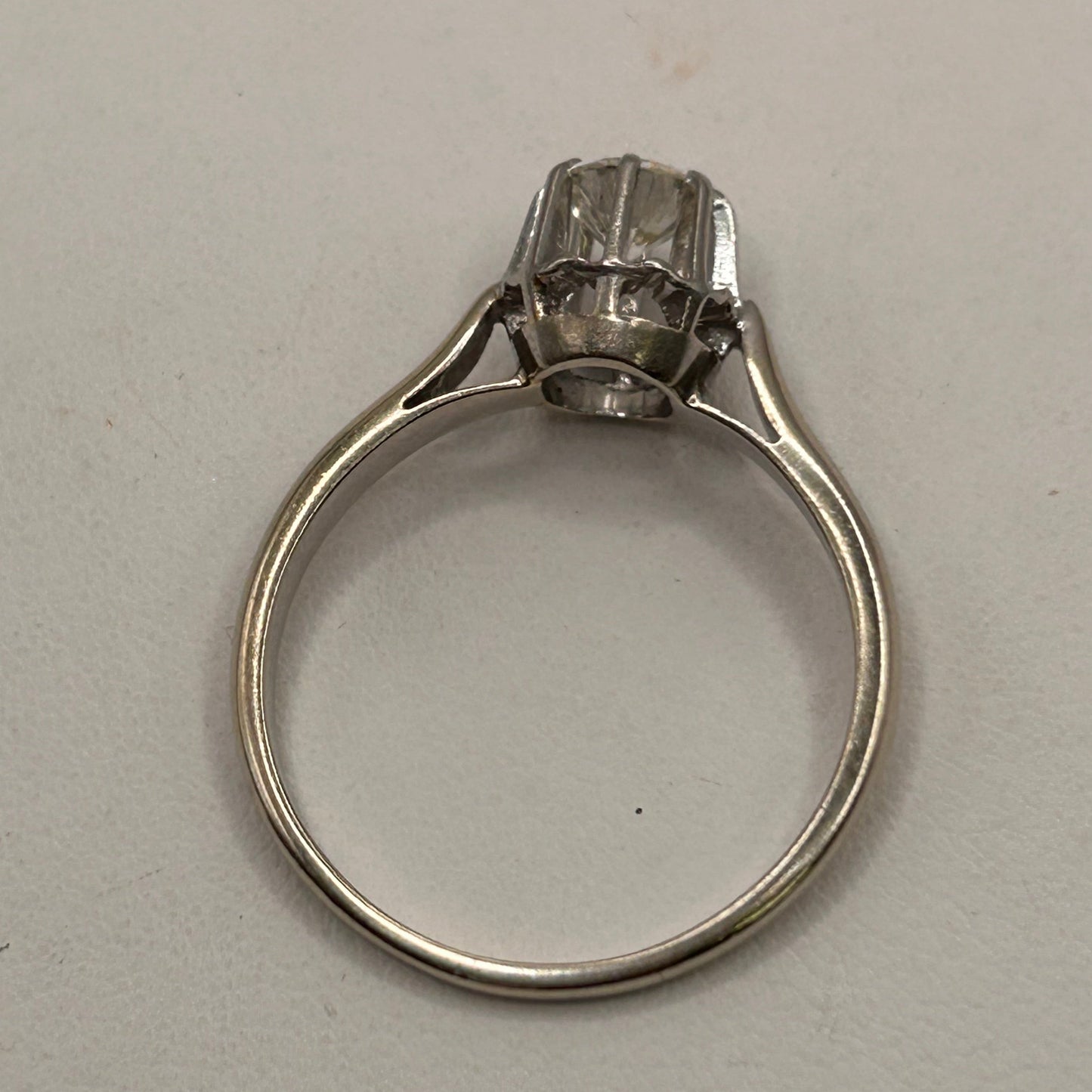 Bague Solitaire Or Blanc 18K Taille-61