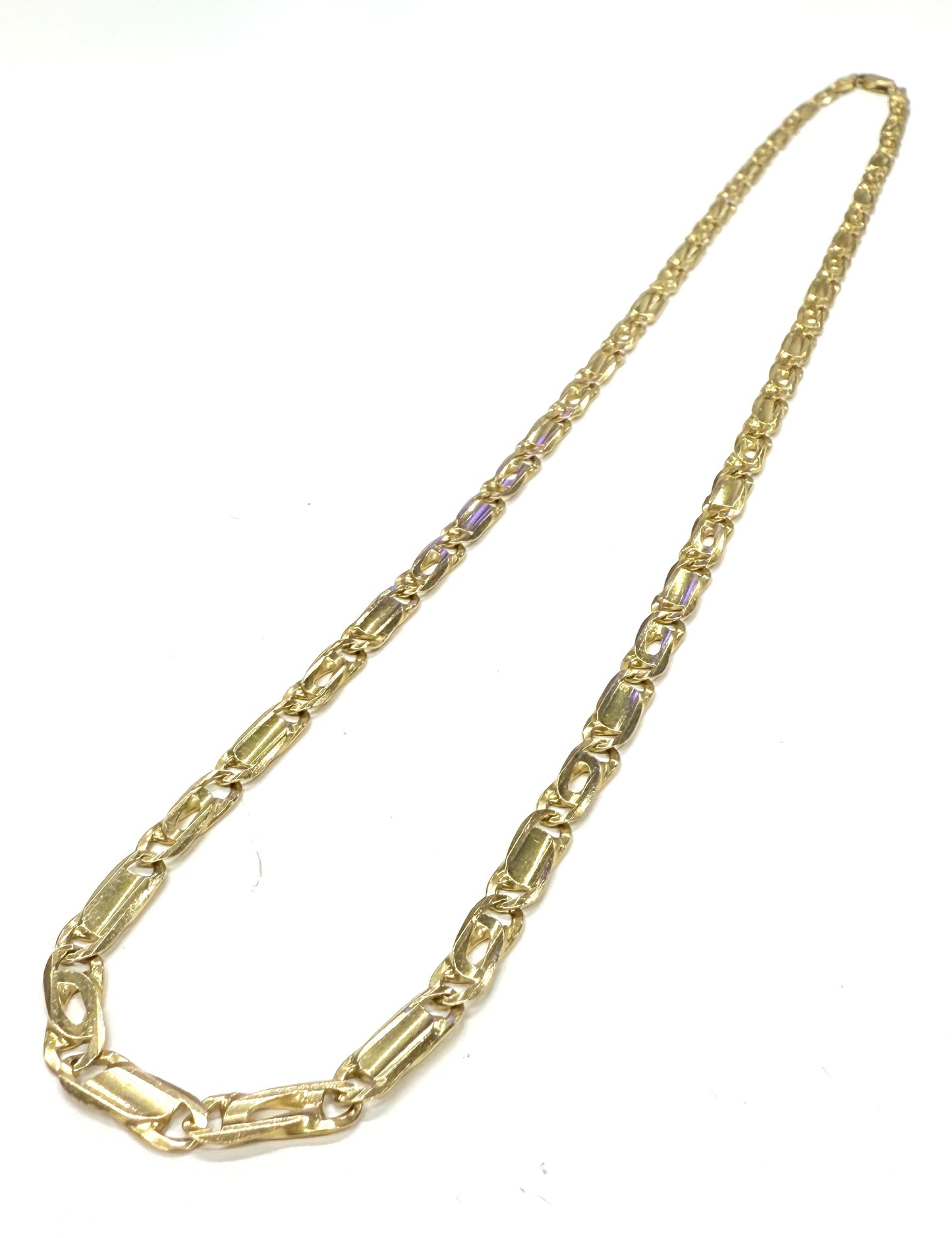 Collier Longue Chaîne Or Jaune 18k Maille Fantaisie