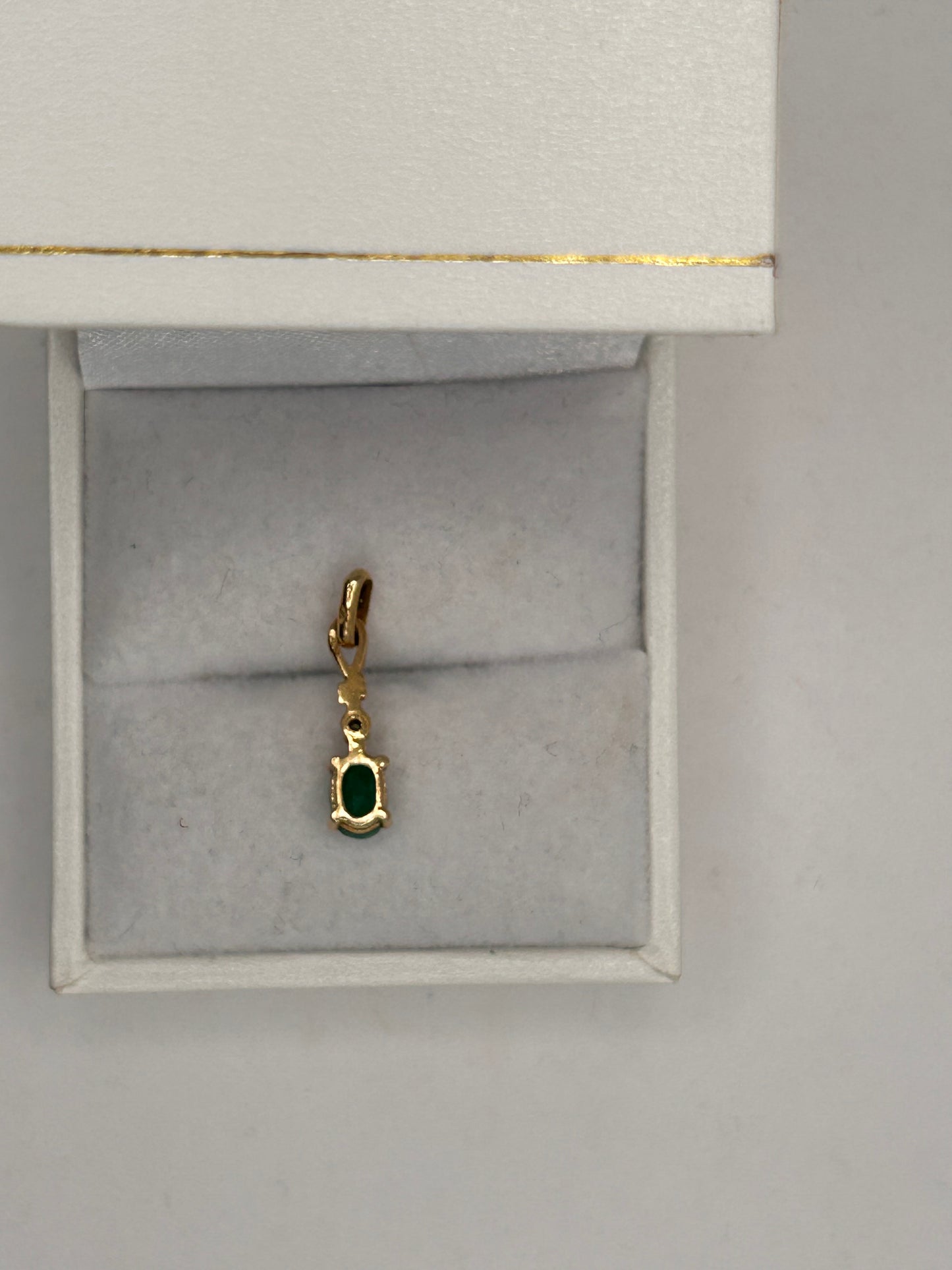 Parure Pendentif et Boucles d'Oreilles Or 18K Diamants et Émeraude