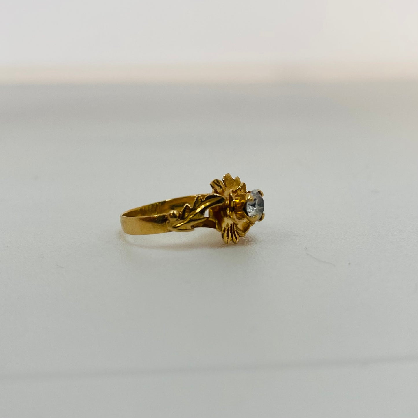 Solitaire en Or Jaune 18k avec Zirconium 1ct