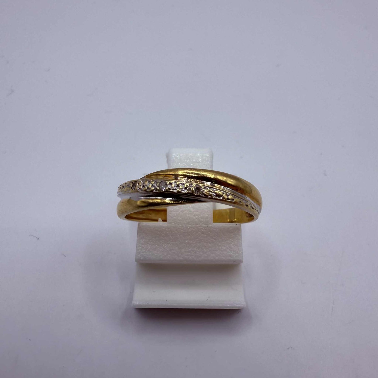 Bague Alliance en Or Jaune 18K Taille-50.5