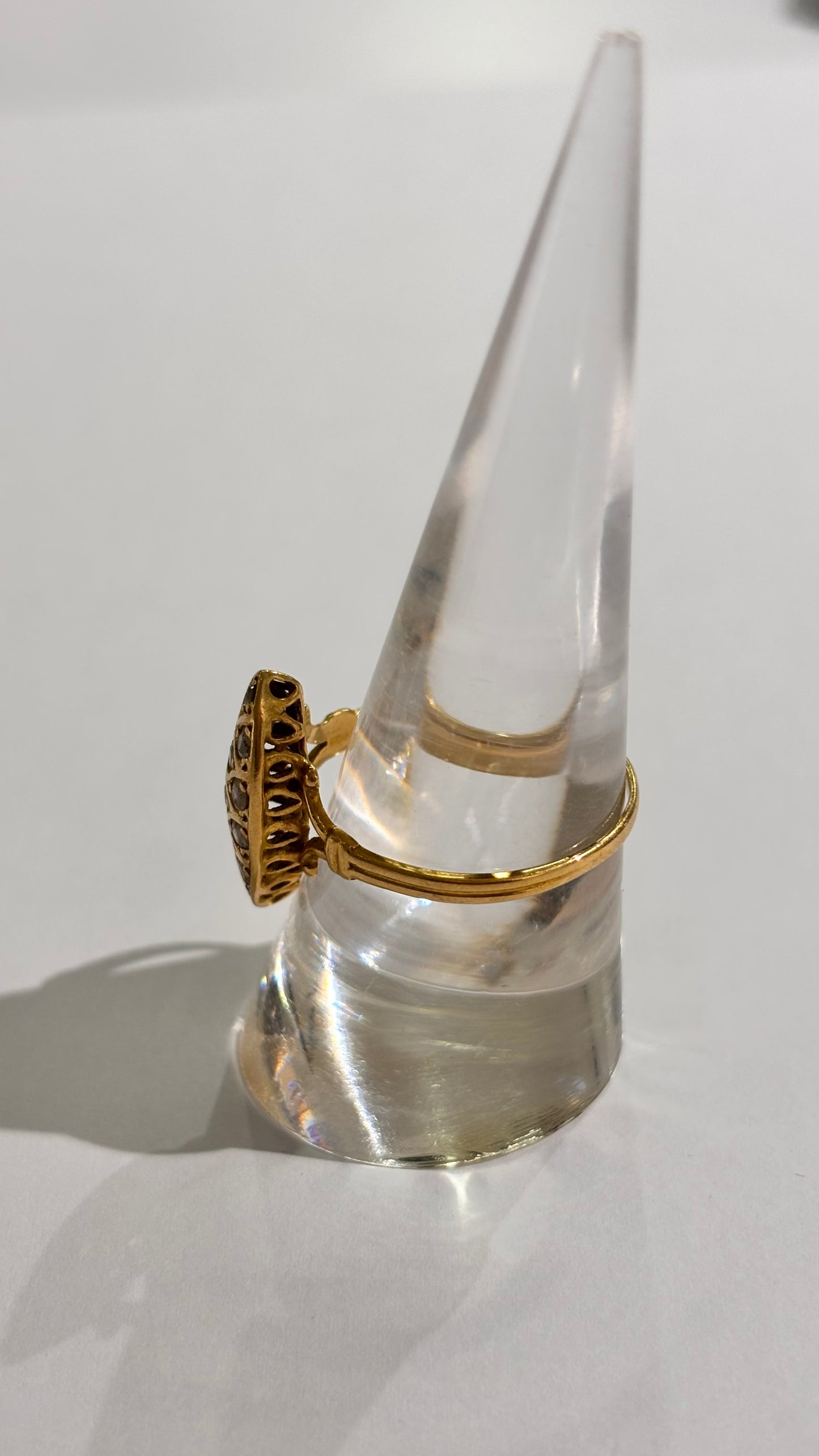 Bague Marquise Or Jaune 18 Carats 13 Oxyde Zirconium