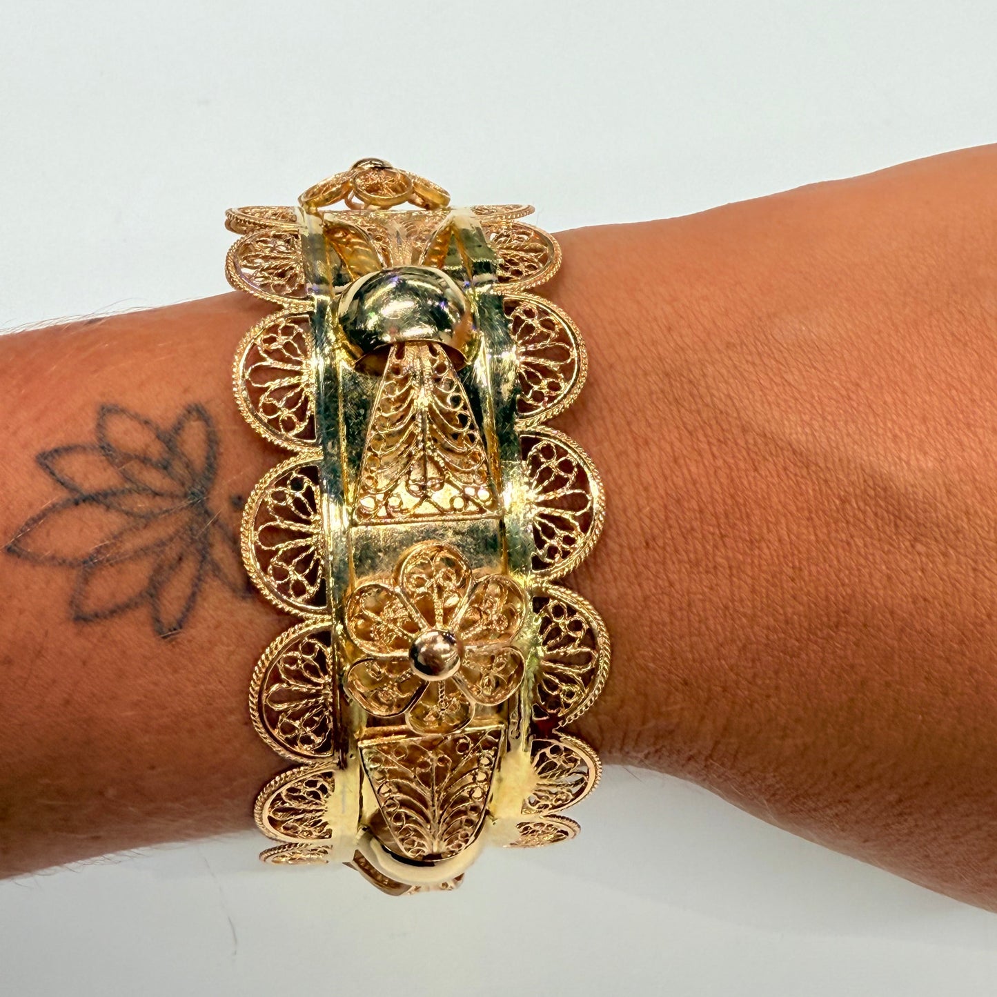 Bracelet Manchette Or Jaune 18K 43.07 Grs