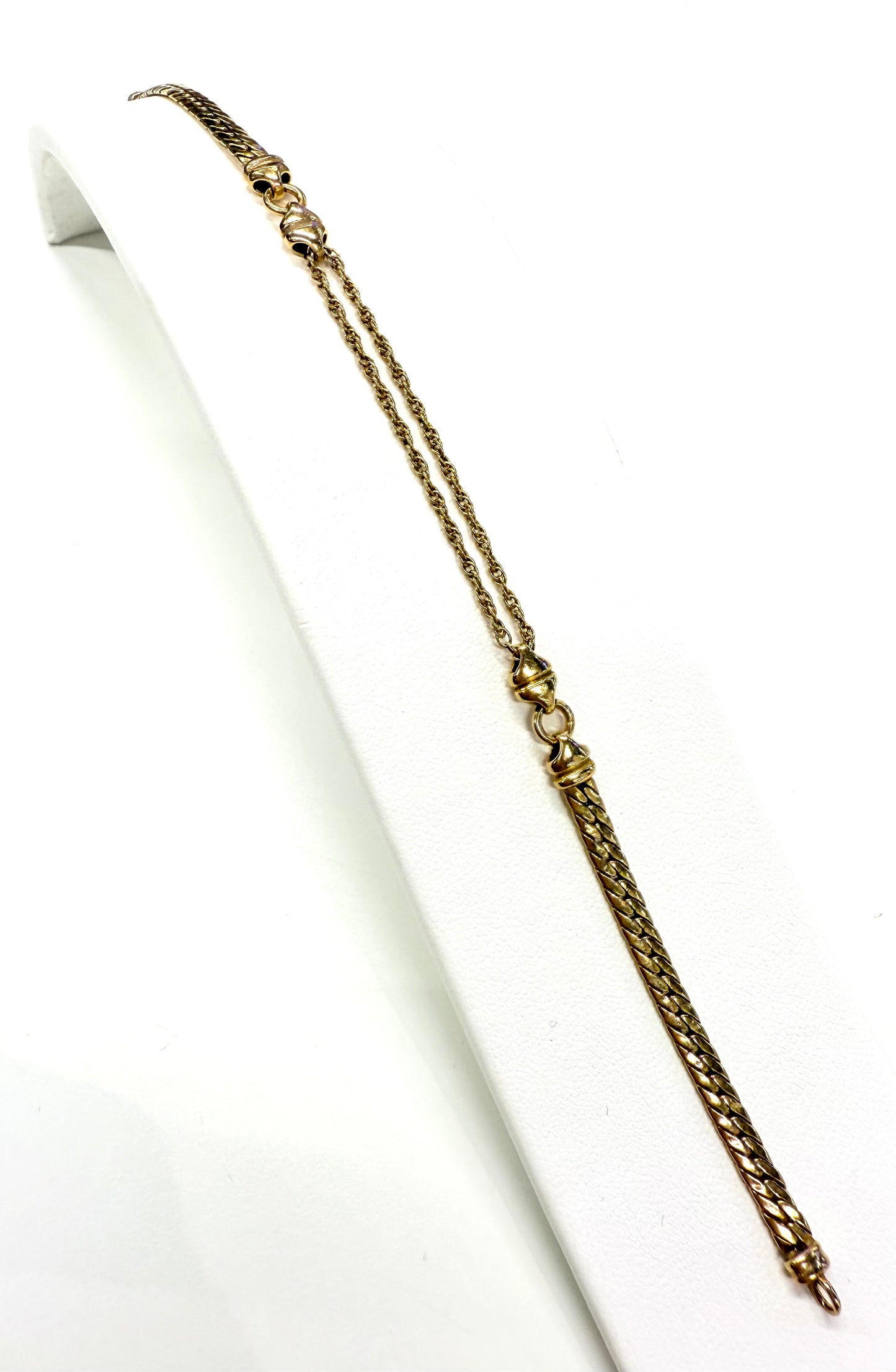 Bracelet en or 18k torsadé et maille anglaise