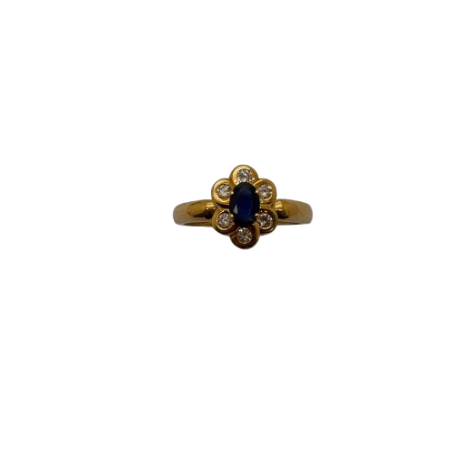 Bague Marguerite en or jaune 18K Taille-53