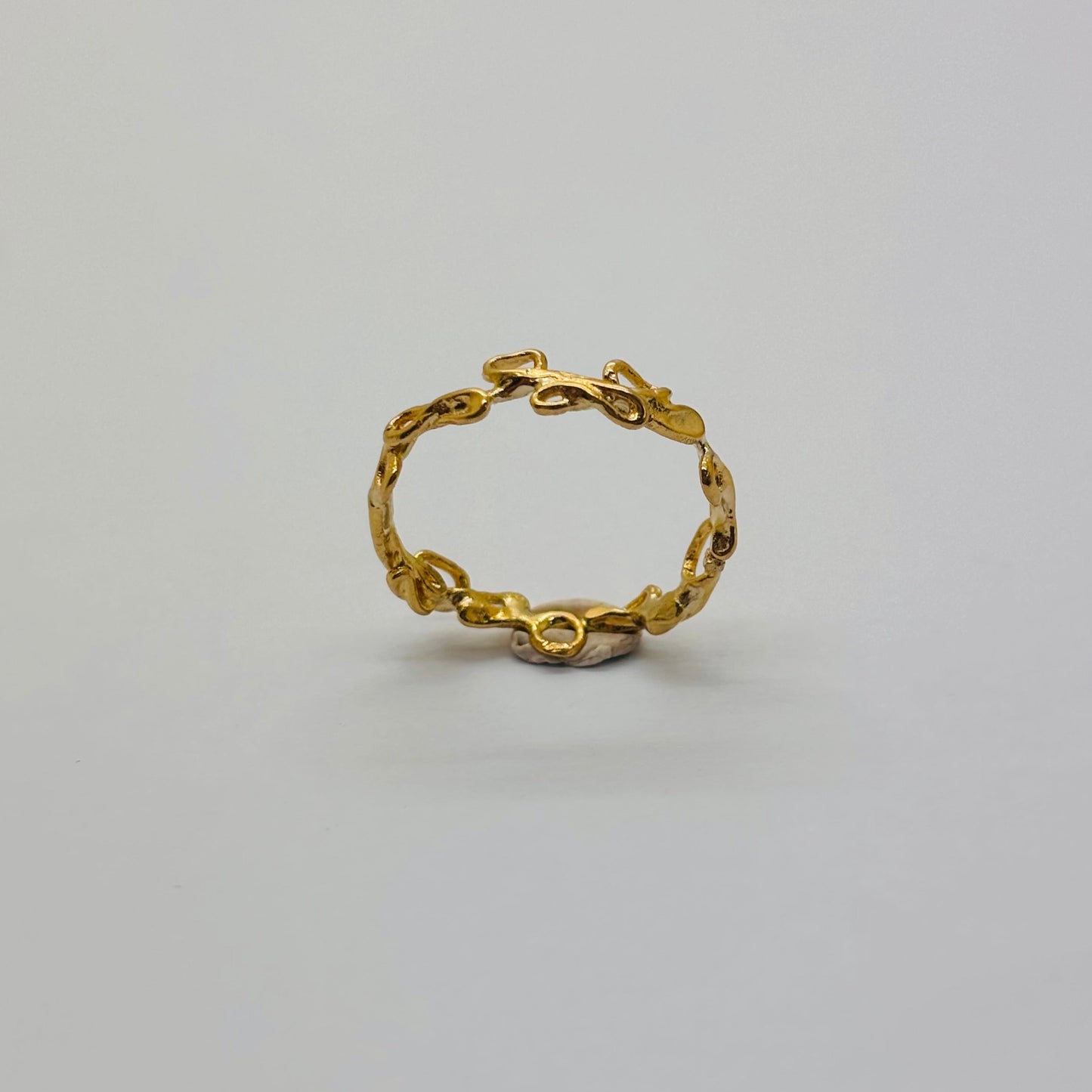 Bague Maille Fantaisie en Or Jaune 18K 2.17 Grs - Taille 56