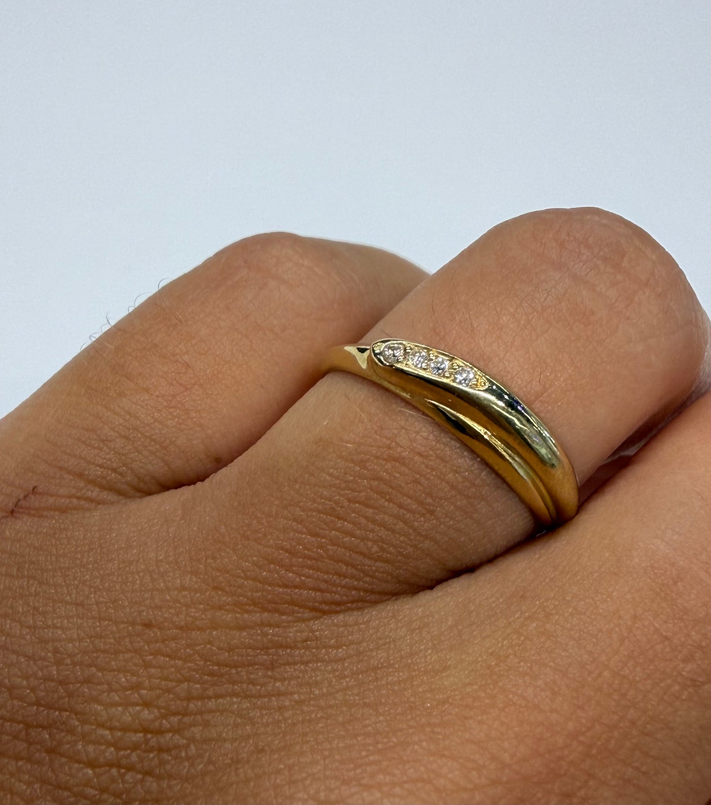 Bagues en Or Jaune 18k avec Diamants 2.42 Grs - Taille 56