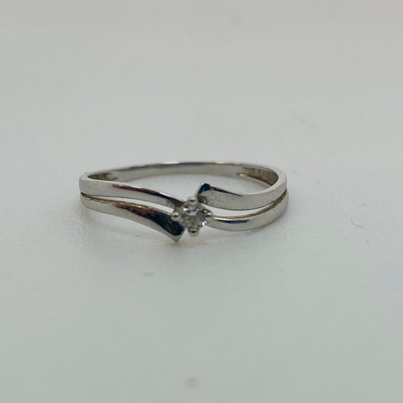 Bague Solitaire Or Blanc avec Diamant 18K