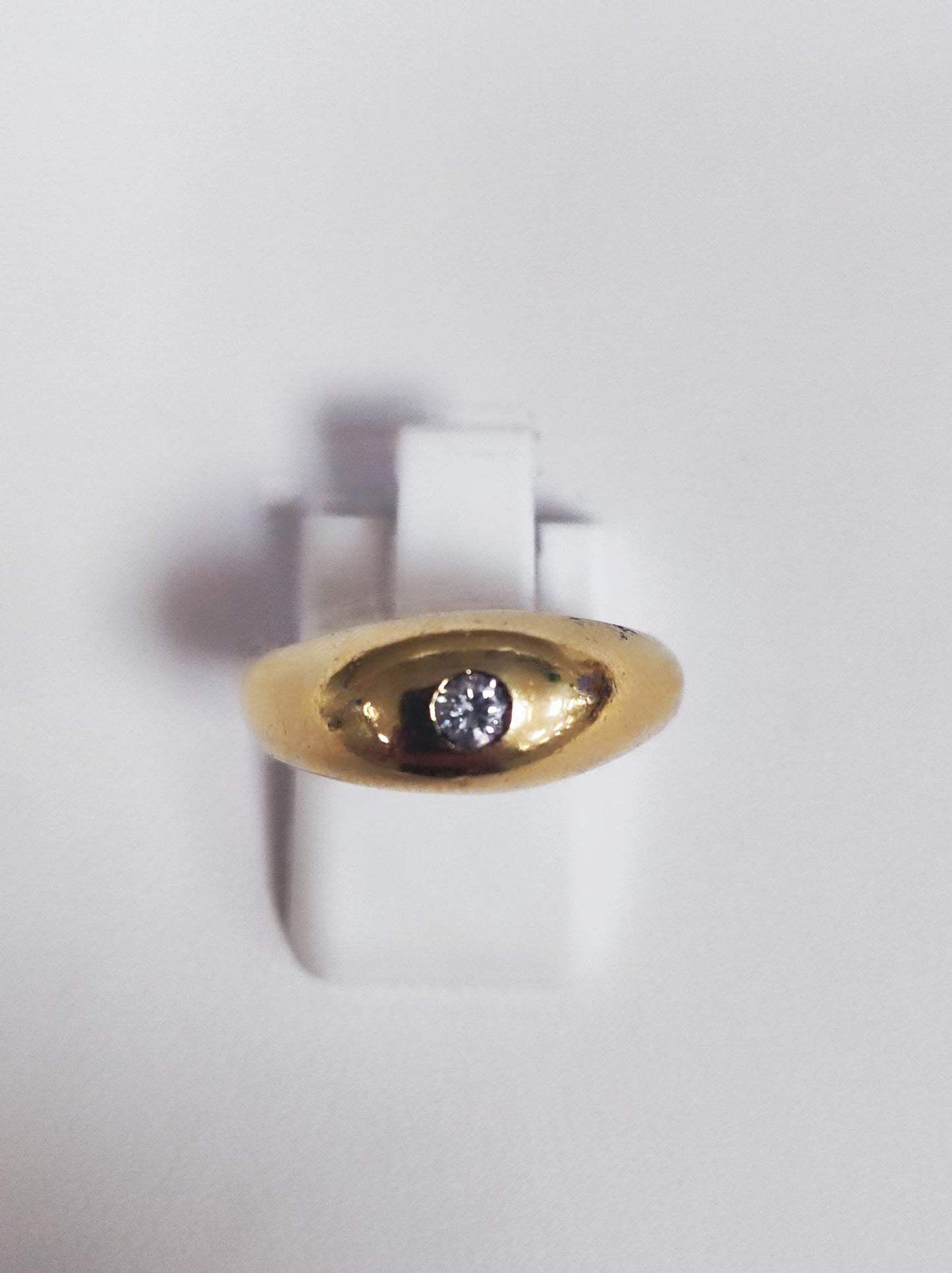 Bague Solitaire en Or Jaune 18K avec Diamant