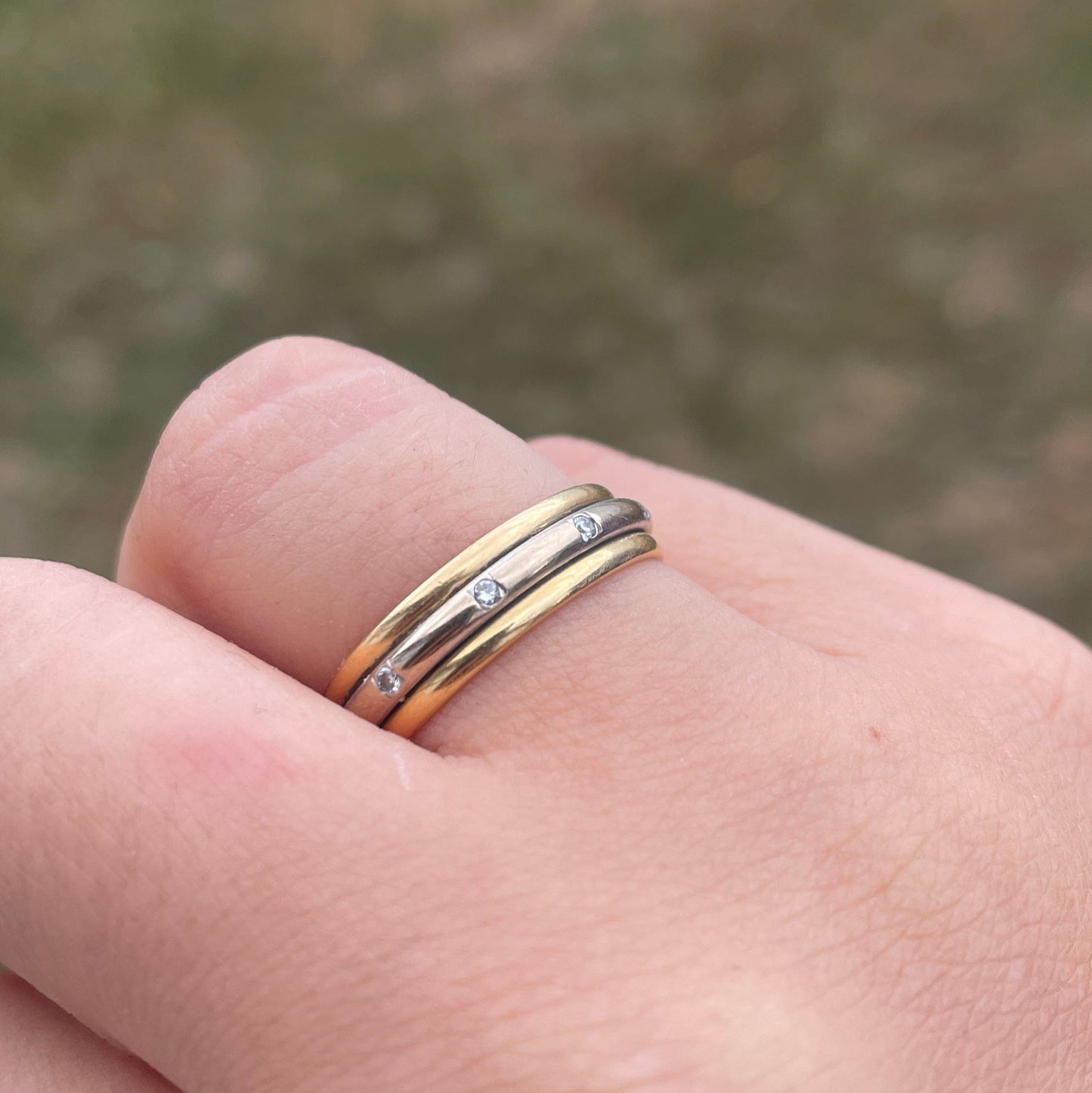 Bague Alliance Or Jaune et Blanc 18K Taille-51