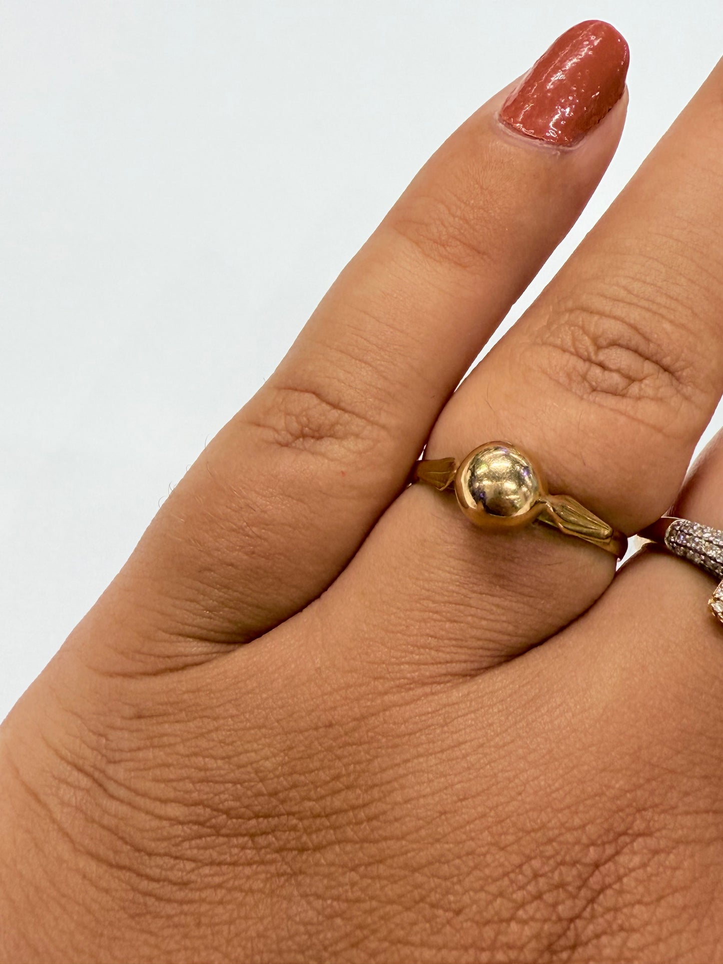 Bague boule en Or jaune 18k T.55