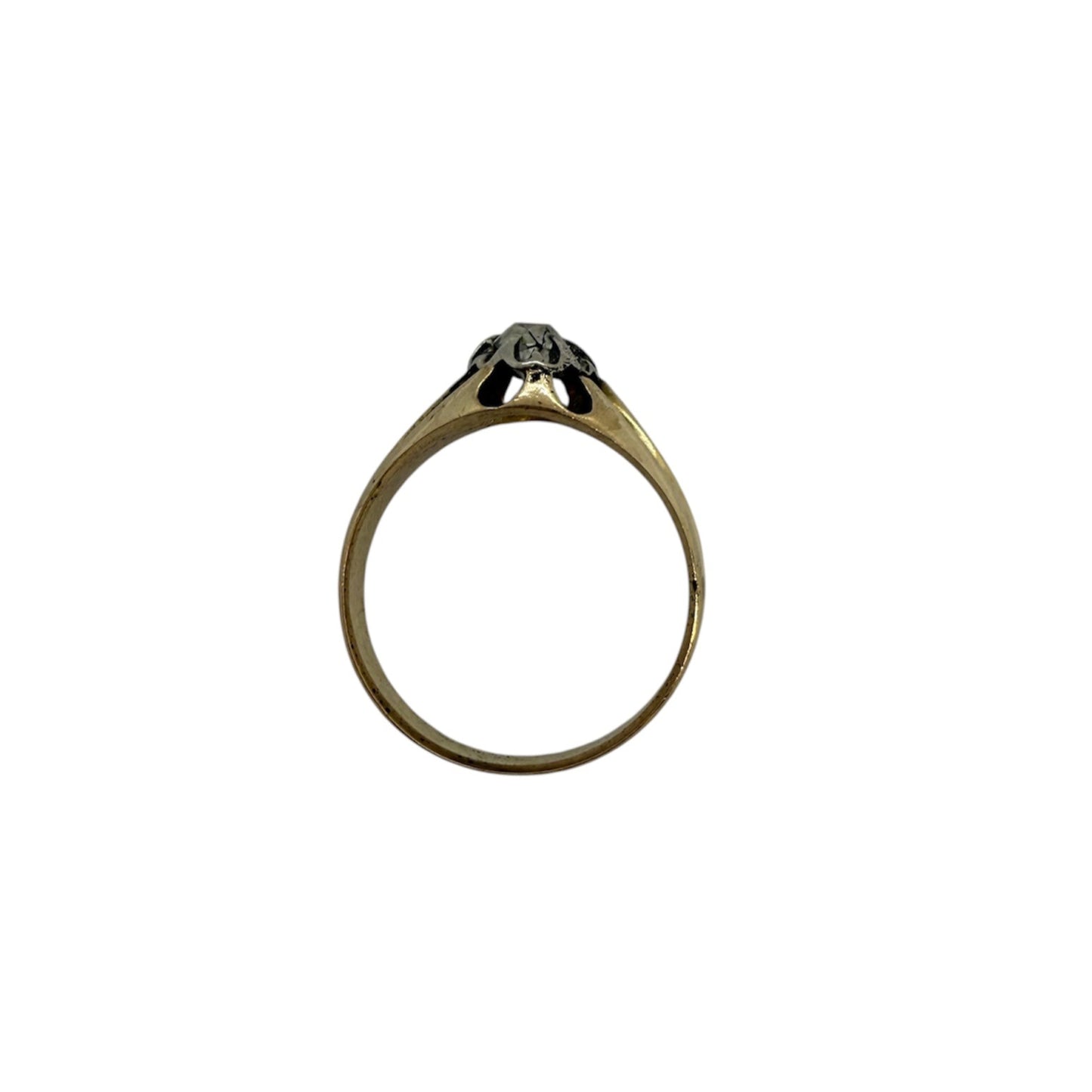 Solitaire en Or Jaune et Blanc 18K Taille-55