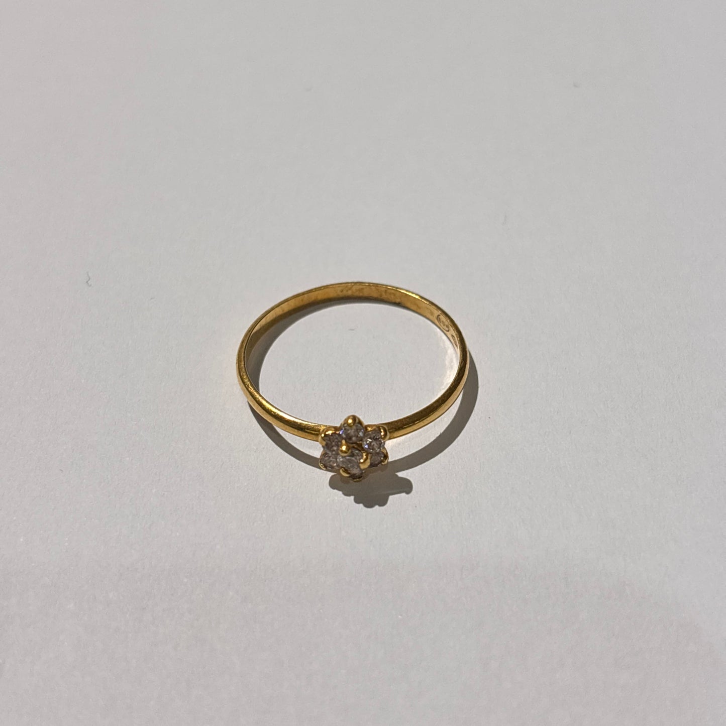 Bague en or jaune avec oxyde de zirconium 18K - T 56