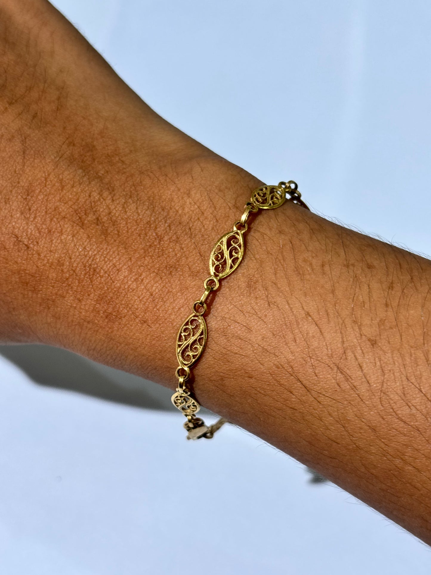 Bracelet Maillon Jaseron Or Jaune 18K Tête d'Aigle
