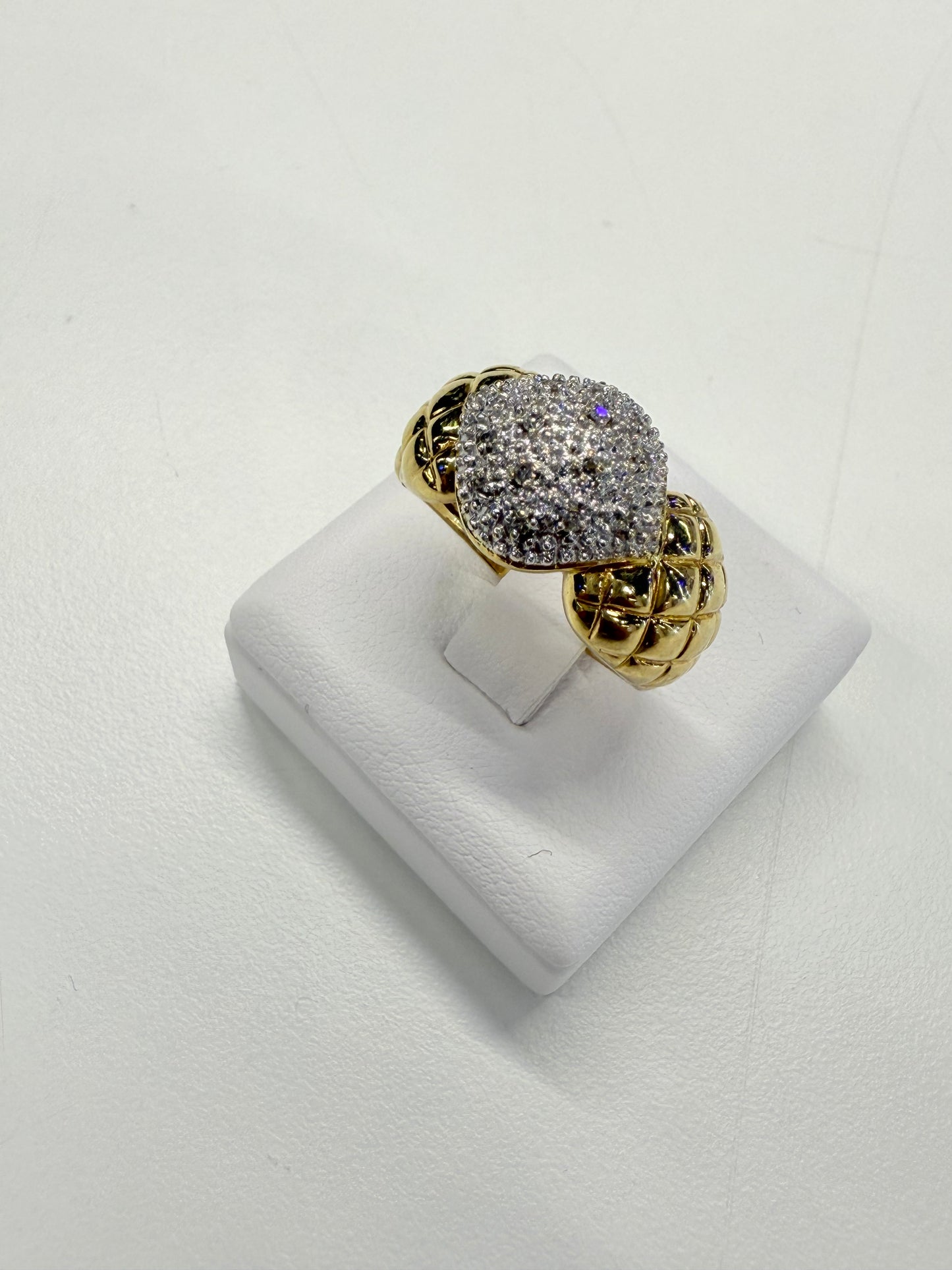 Bague en Or jaune et blanc avec diamants 18K