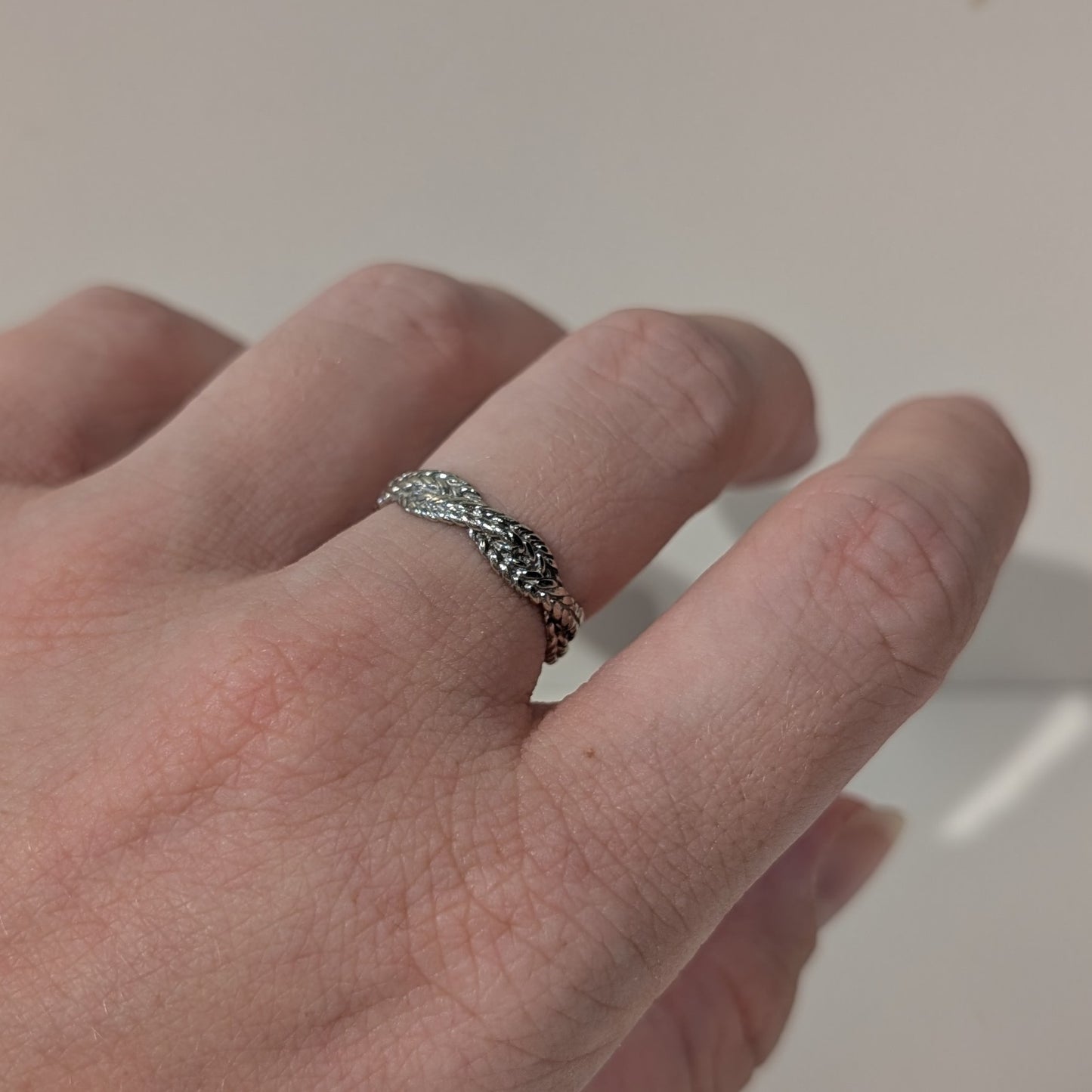 Bague Tressée en Or Gris 18K Taille-54