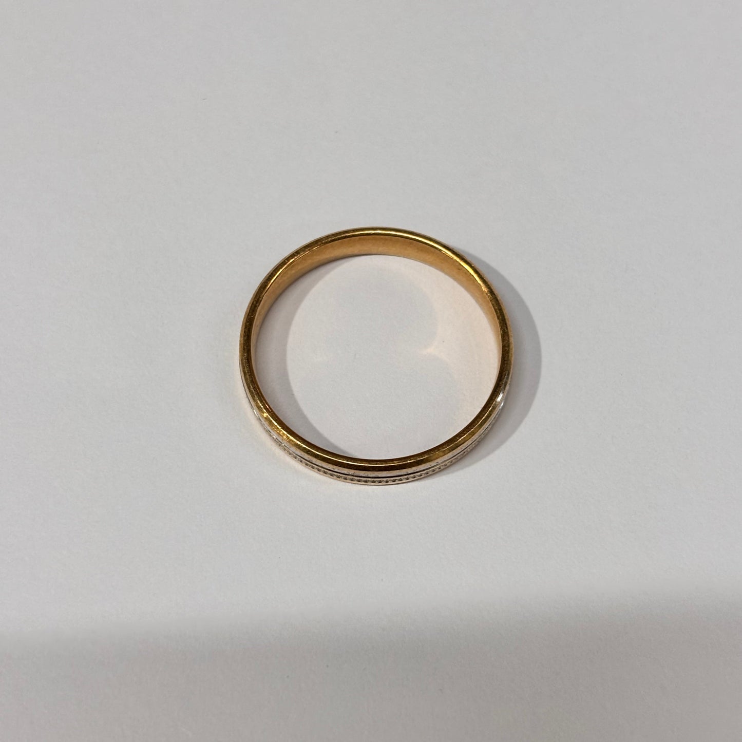 Bague Alliance en Or Jaune et Blanc 18K Taille-54