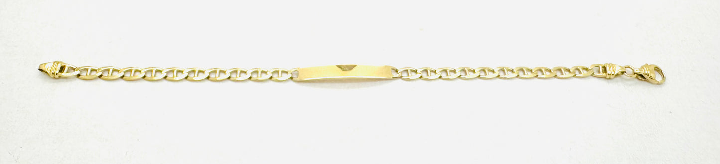 Bracelet Identité Or Jaune 18k Tête d'Aigle 20cm