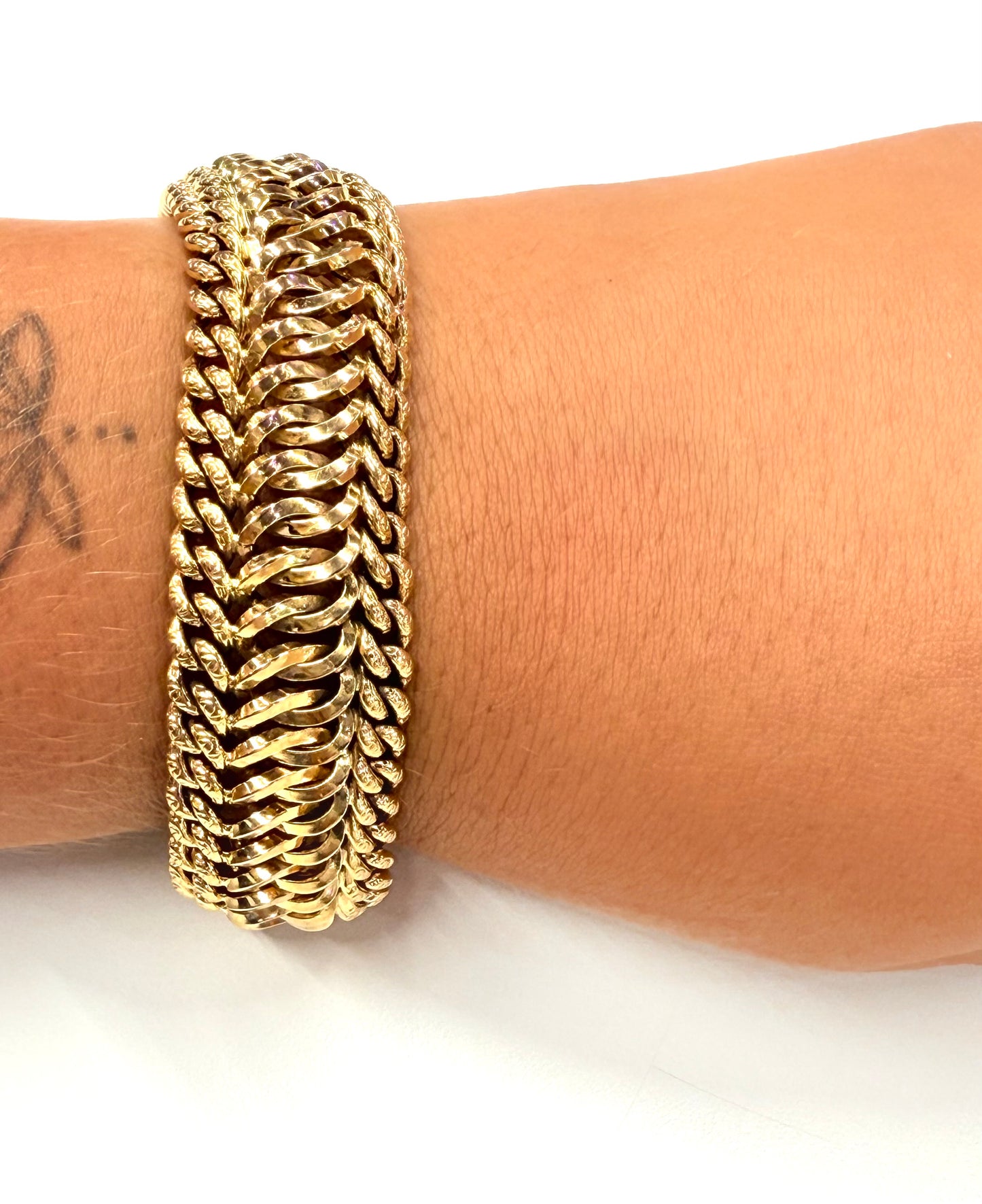 Bracelet Or Jaune Maille Américaine 750/1000 (18k) - Très Bon Etat