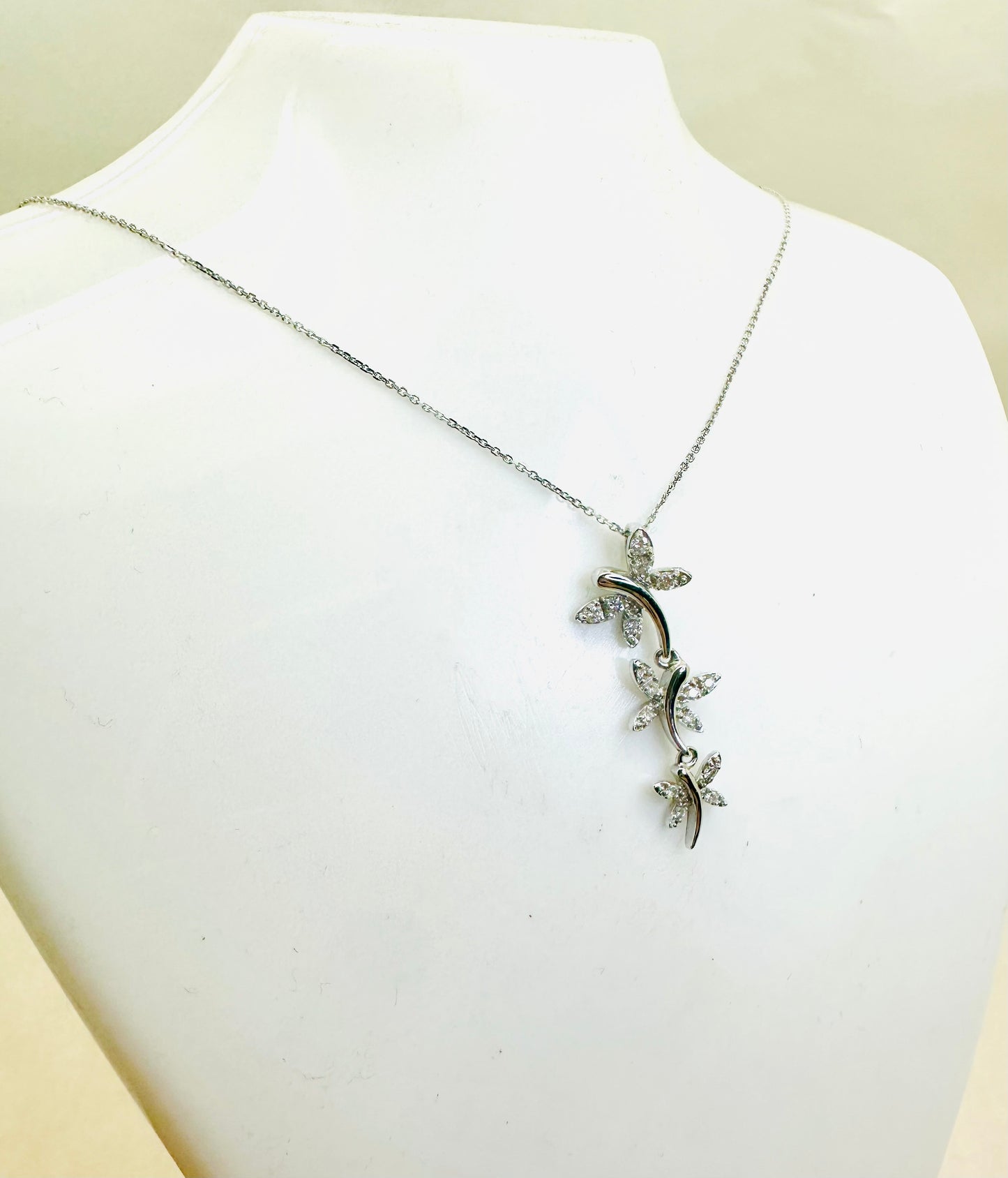 Collier Matinée Or Blanc 750 avec Diamants Certifié
